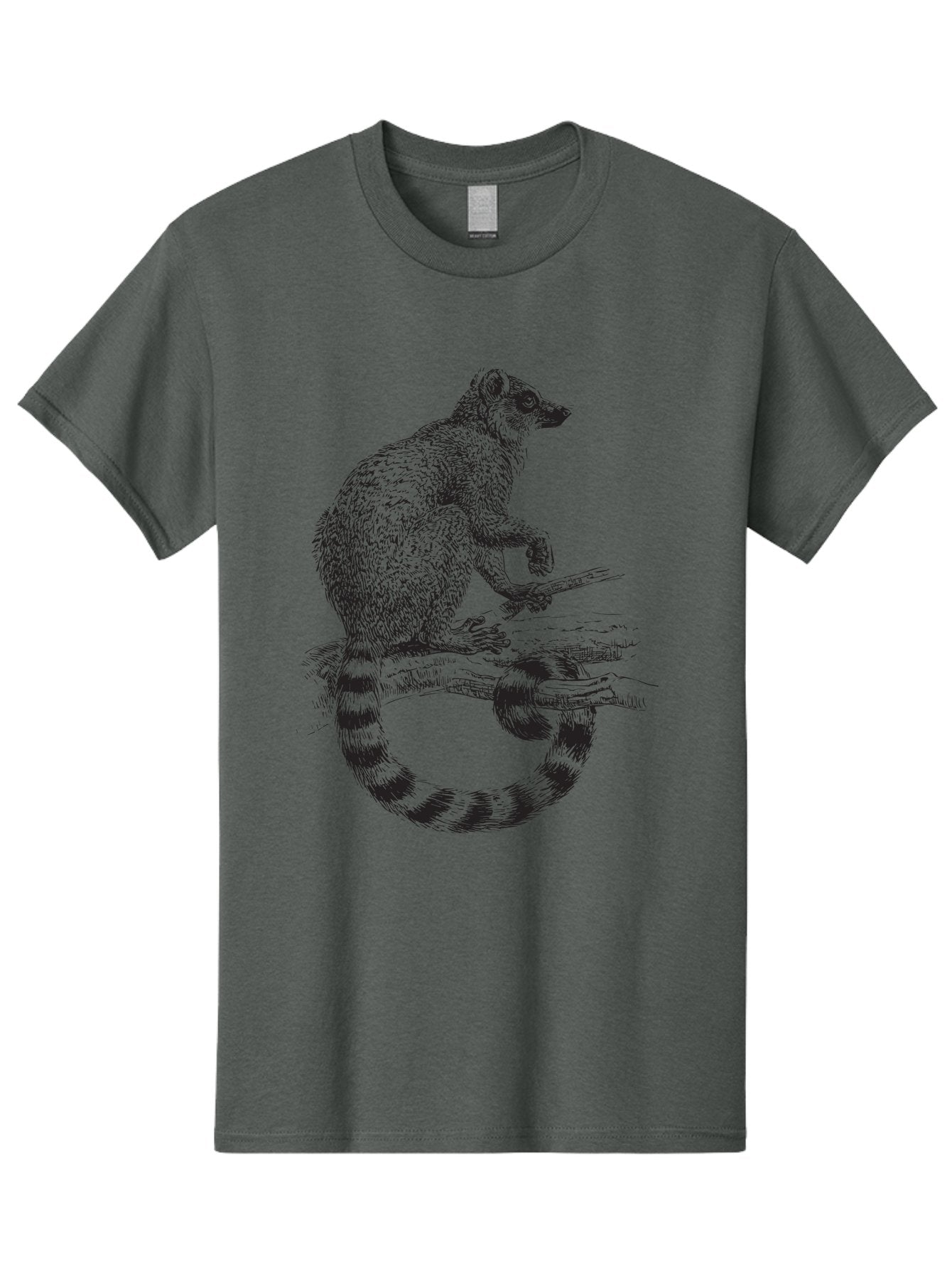 Raccoon-3 Men'S Graphic Tee, 100% Cotton, Comfortable Casual Summer Wear, Machine Washable, Raccoon On A Branch, Wildlife Illustration, Animal Art, Forest Creature, Cute Mammal, Ring-Tailed Animal, Tree Dweller, Wildlife Graphic Aad932 8