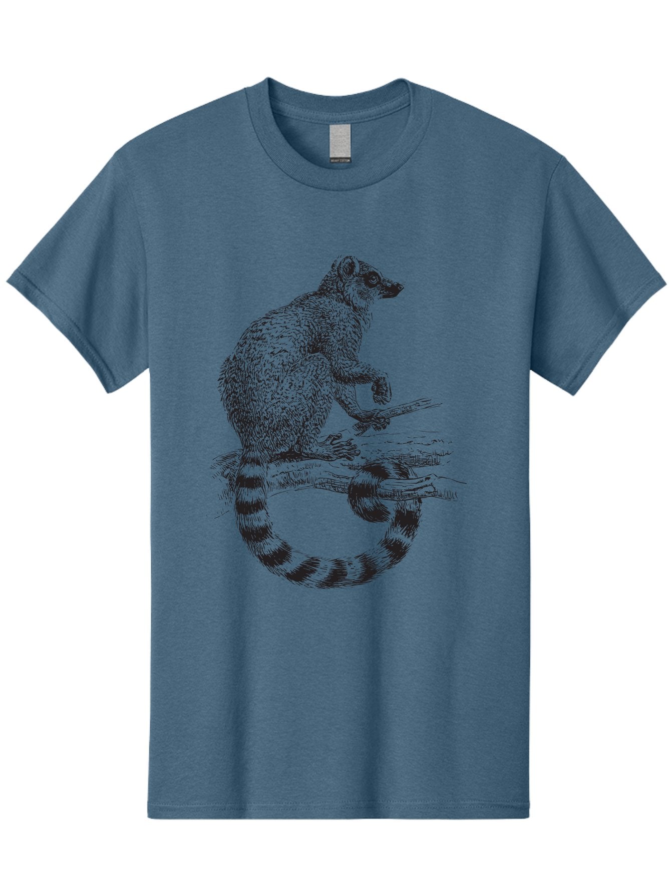 Raccoon-3 Men'S Graphic Tee, 100% Cotton, Comfortable Casual Summer Wear, Machine Washable, Raccoon On A Branch, Wildlife Illustration, Animal Art, Forest Creature, Cute Mammal, Ring-Tailed Animal, Tree Dweller, Wildlife Graphic Aad932 15