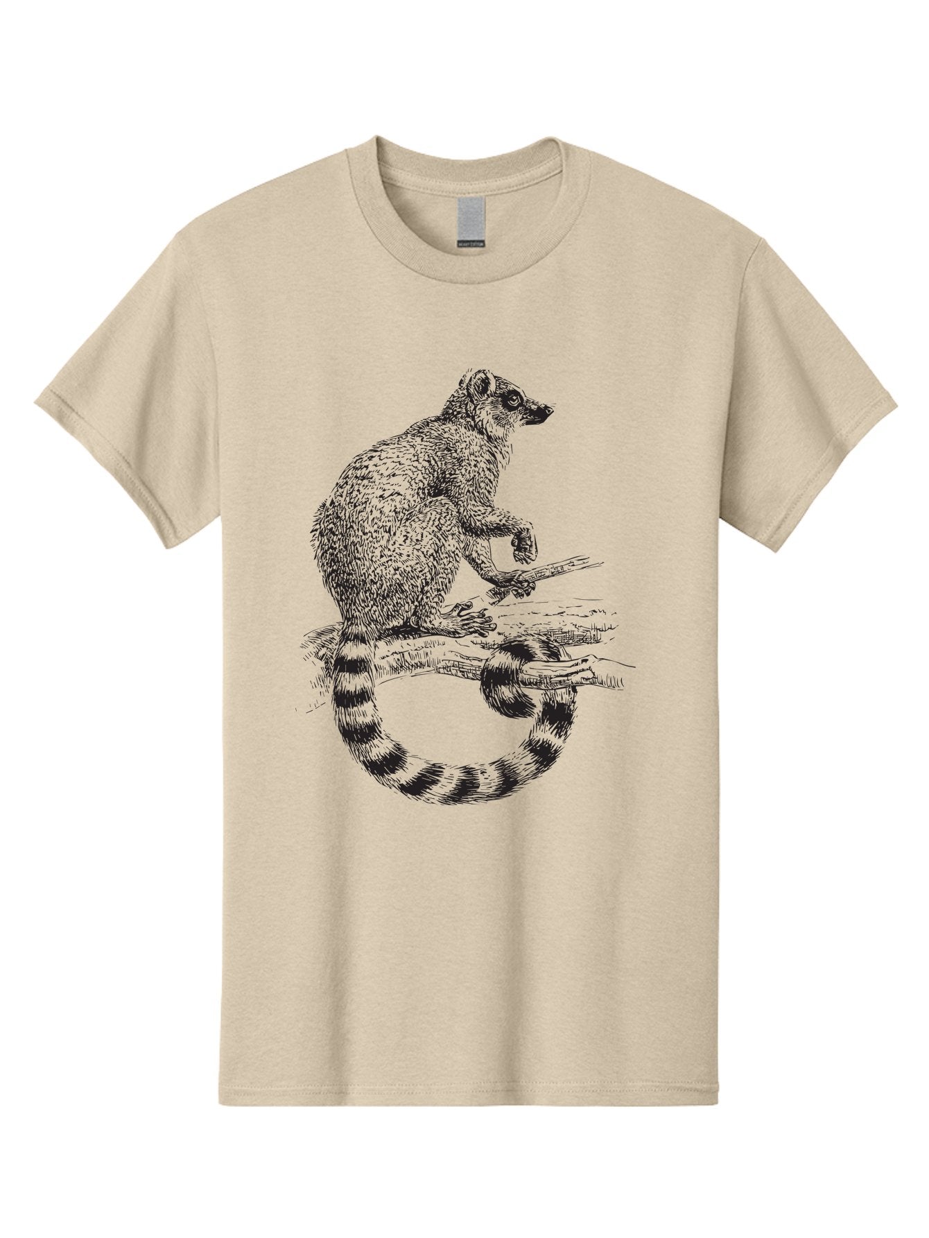 Raccoon-3 Men'S Graphic Tee, 100% Cotton, Comfortable Casual Summer Wear, Machine Washable, Raccoon On A Branch, Wildlife Illustration, Animal Art, Forest Creature, Cute Mammal, Ring-Tailed Animal, Tree Dweller, Wildlife Graphic Aad932 7