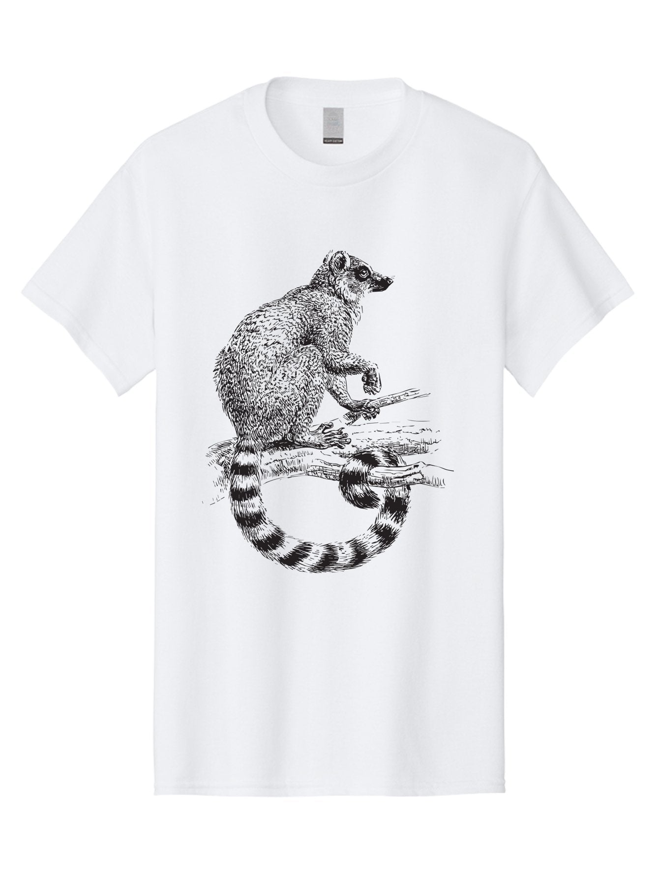 Raccoon-3 Men'S Graphic Tee, 100% Cotton, Comfortable Casual Summer Wear, Machine Washable, Raccoon On A Branch, Wildlife Illustration, Animal Art, Forest Creature, Cute Mammal, Ring-Tailed Animal, Tree Dweller, Wildlife Graphic Aad932 4