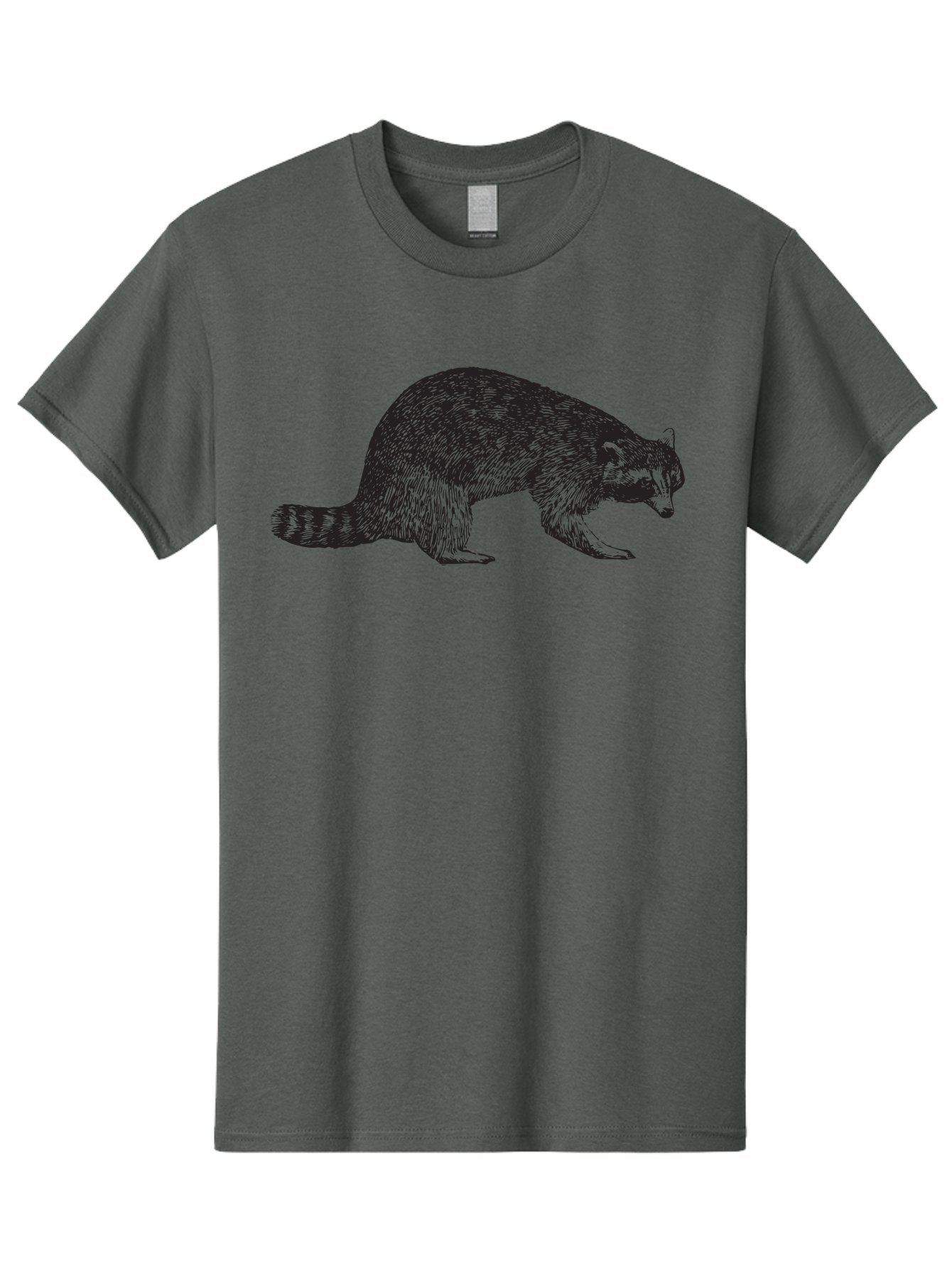 Raccoon Men'S Graphic Tee, 100% Cotton, Comfortable Casual Summer Wear, Machine Washable, Raccoon Illustration, Wildlife Animal, Forest Creature, Cute Mammal, Striped Tail, Furry Texture, Wild Animal Art, Nature Drawing Aad933 13