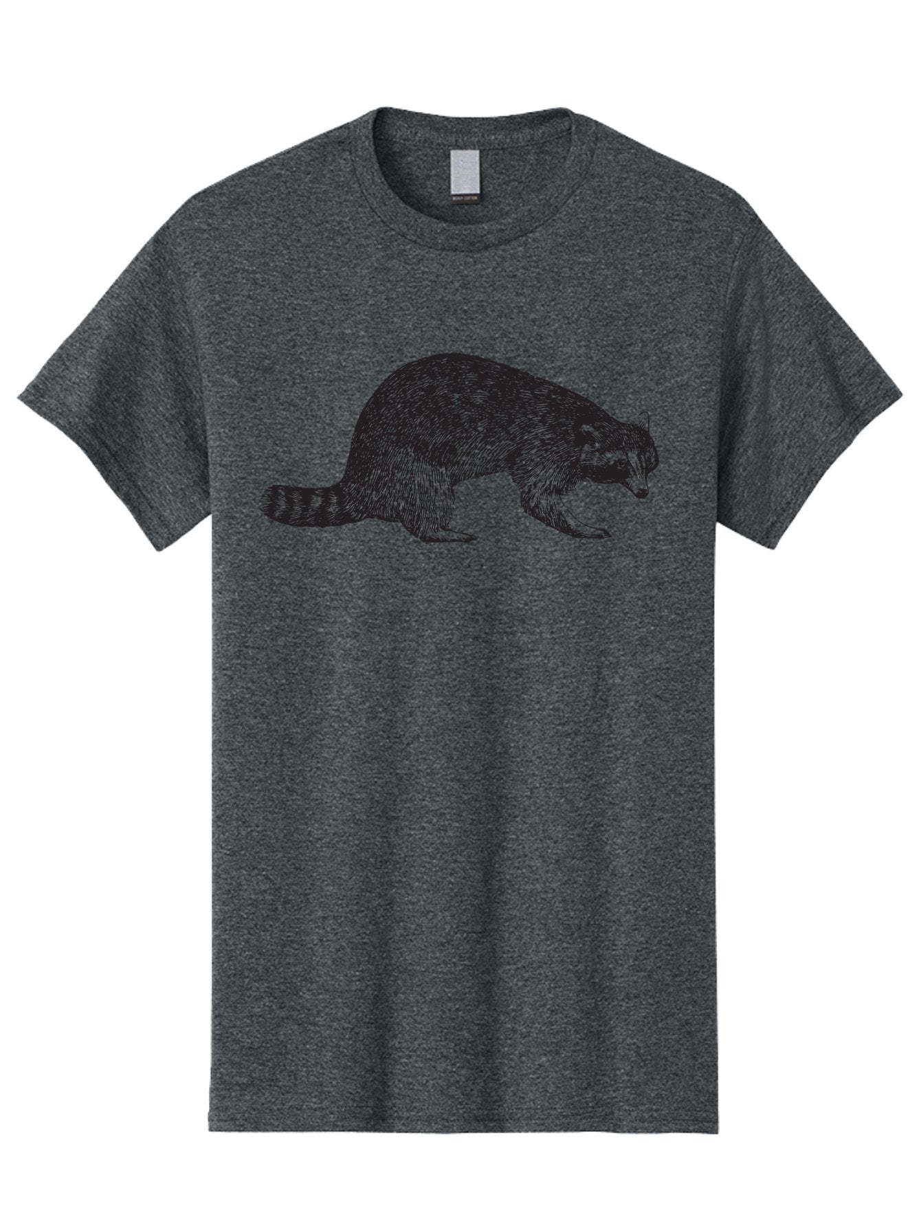 Raccoon Men'S Graphic Tee, 100% Cotton, Comfortable Casual Summer Wear, Machine Washable, Raccoon Illustration, Wildlife Animal, Forest Creature, Cute Mammal, Striped Tail, Furry Texture, Wild Animal Art, Nature Drawing Aad933 6