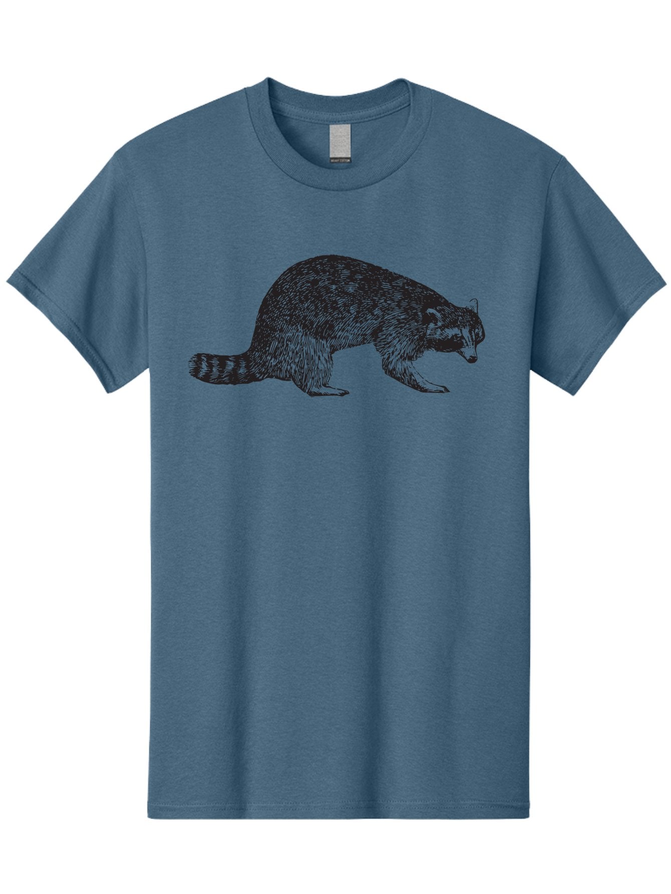 Raccoon Men'S Graphic Tee, 100% Cotton, Comfortable Casual Summer Wear, Machine Washable, Raccoon Illustration, Wildlife Animal, Forest Creature, Cute Mammal, Striped Tail, Furry Texture, Wild Animal Art, Nature Drawing Aad933 9