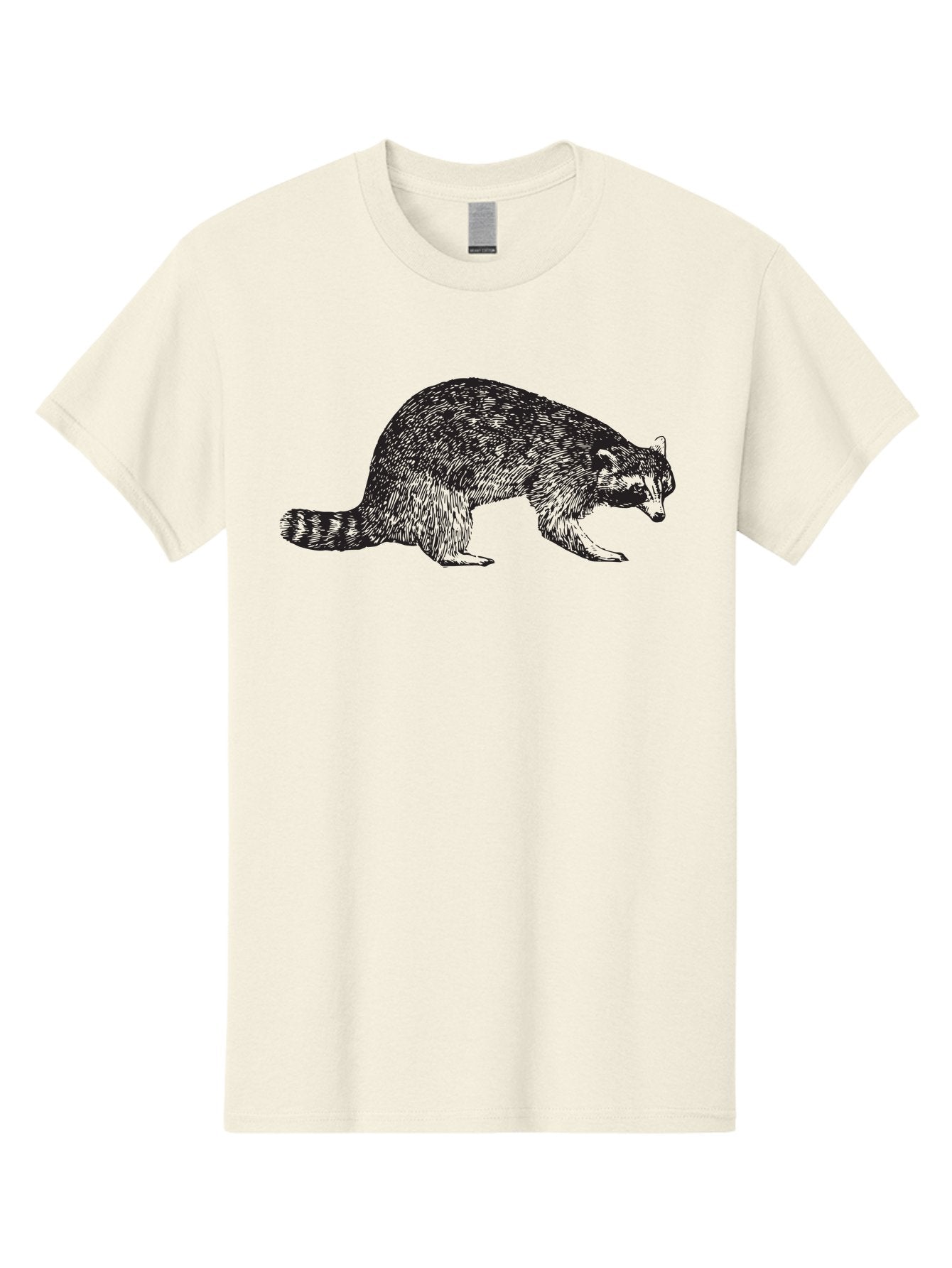 Raccoon Men'S Graphic Tee, 100% Cotton, Comfortable Casual Summer Wear, Machine Washable, Raccoon Illustration, Wildlife Animal, Forest Creature, Cute Mammal, Striped Tail, Furry Texture, Wild Animal Art, Nature Drawing Aad933 10