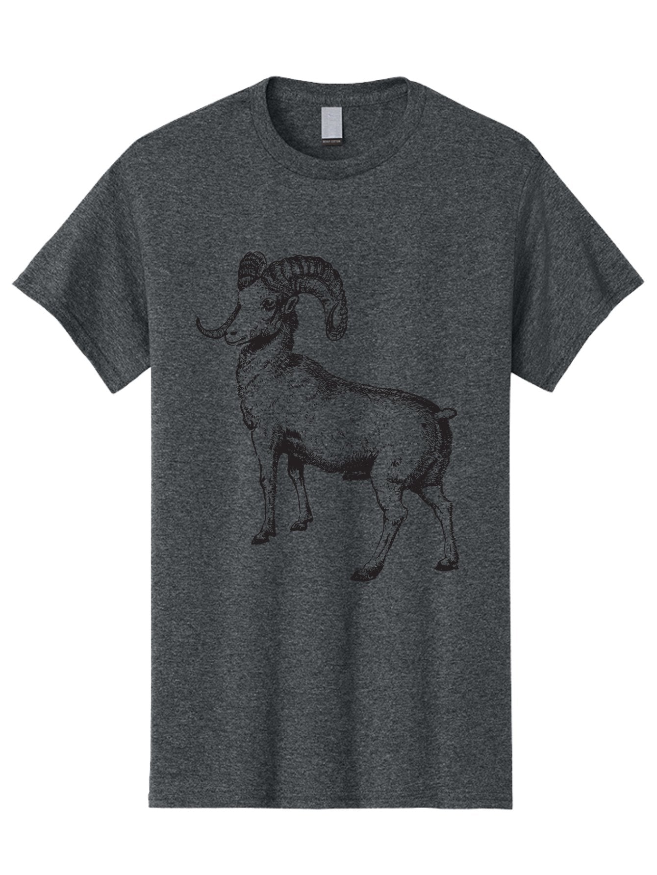 Ram Men'S Graphic Tee, 100% Cotton, Comfortable Casual Summer Wear, Machine Washable, Large Ram, Curved Horns, Wild Animal, Livestock, Farm Animal, Strong, Majestic, Nature, Wildlife, Outdoors, Rugged Aad934 4