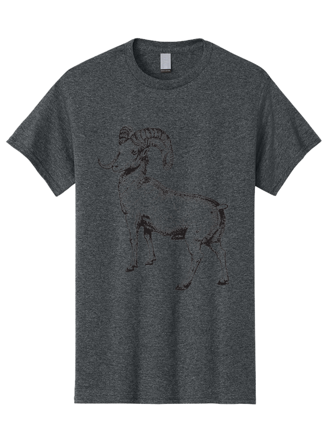 Ram Men'S Graphic Tee, 100% Cotton, Comfortable Casual Summer Wear, Machine Washable, Large Ram, Curved Horns, Wild Animal, Livestock, Farm Animal, Strong, Majestic, Nature, Wildlife, Outdoors, Rugged Aad934 23