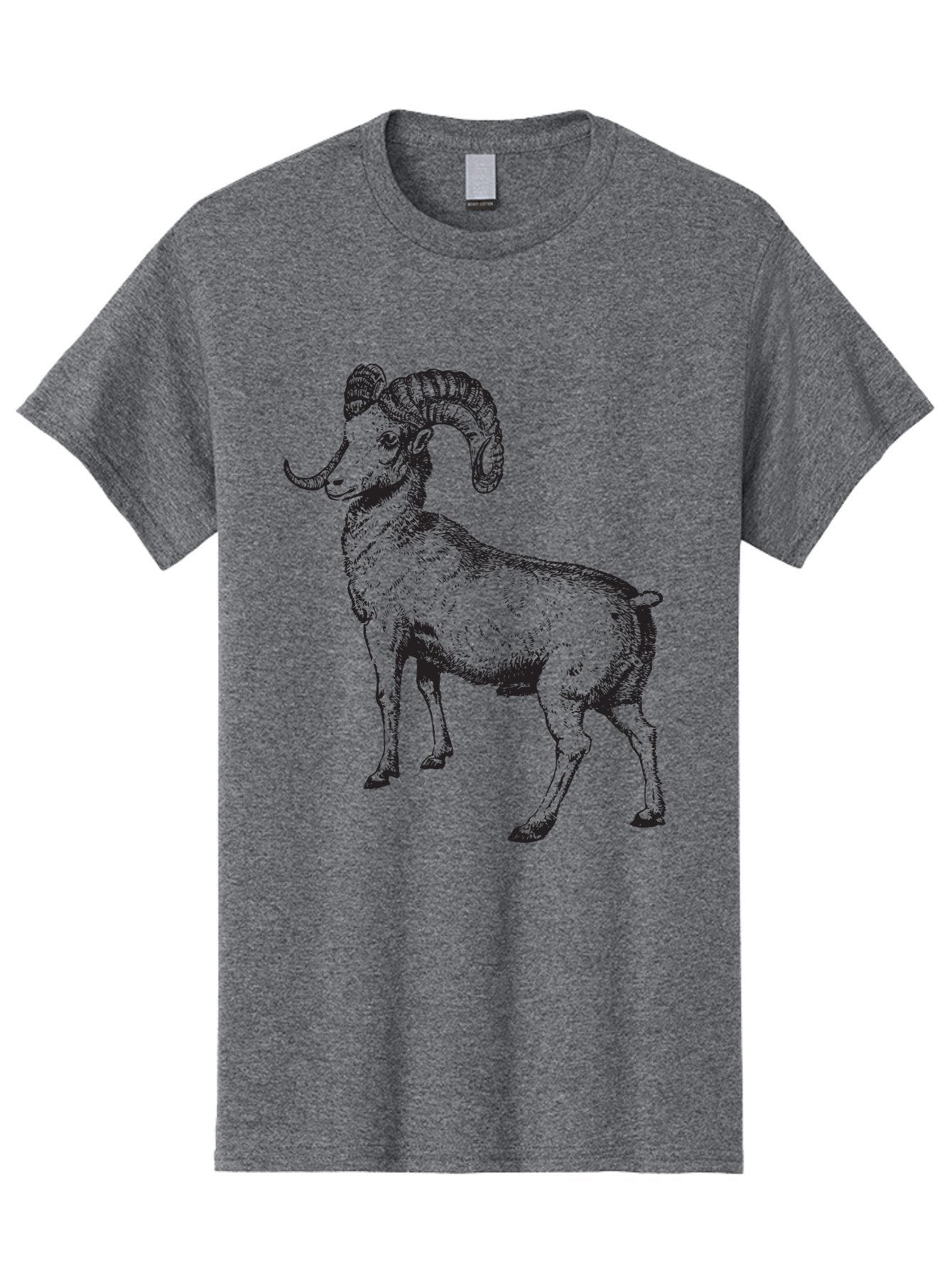 Ram Men'S Graphic Tee, 100% Cotton, Comfortable Casual Summer Wear, Machine Washable, Large Ram, Curved Horns, Wild Animal, Livestock, Farm Animal, Strong, Majestic, Nature, Wildlife, Outdoors, Rugged Aad934 6