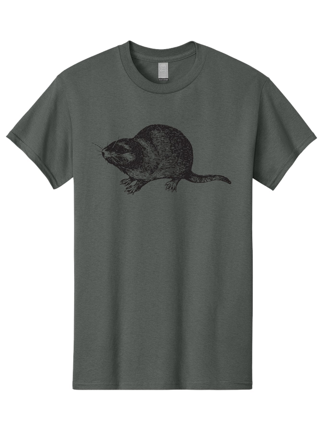 Rat-1 Men'S Graphic Tee, 100% Cotton, Comfortable Casual Summer Wear, Machine Washable, Mouse, Rodent, Small Mammal, Animal Illustration, Wildlife Art, Detailed Drawing, Whiskers, Fur Texture, Tail, Cross-Hatching Technique Aad935 9