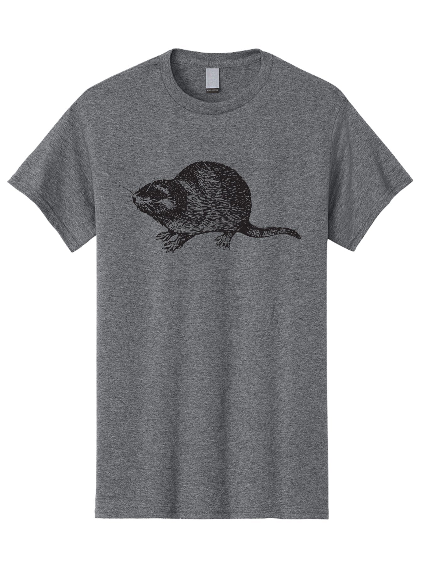 Rat-1 Men'S Graphic Tee, 100% Cotton, Comfortable Casual Summer Wear, Machine Washable, Mouse, Rodent, Small Mammal, Animal Illustration, Wildlife Art, Detailed Drawing, Whiskers, Fur Texture, Tail, Cross-Hatching Technique Aad935 12