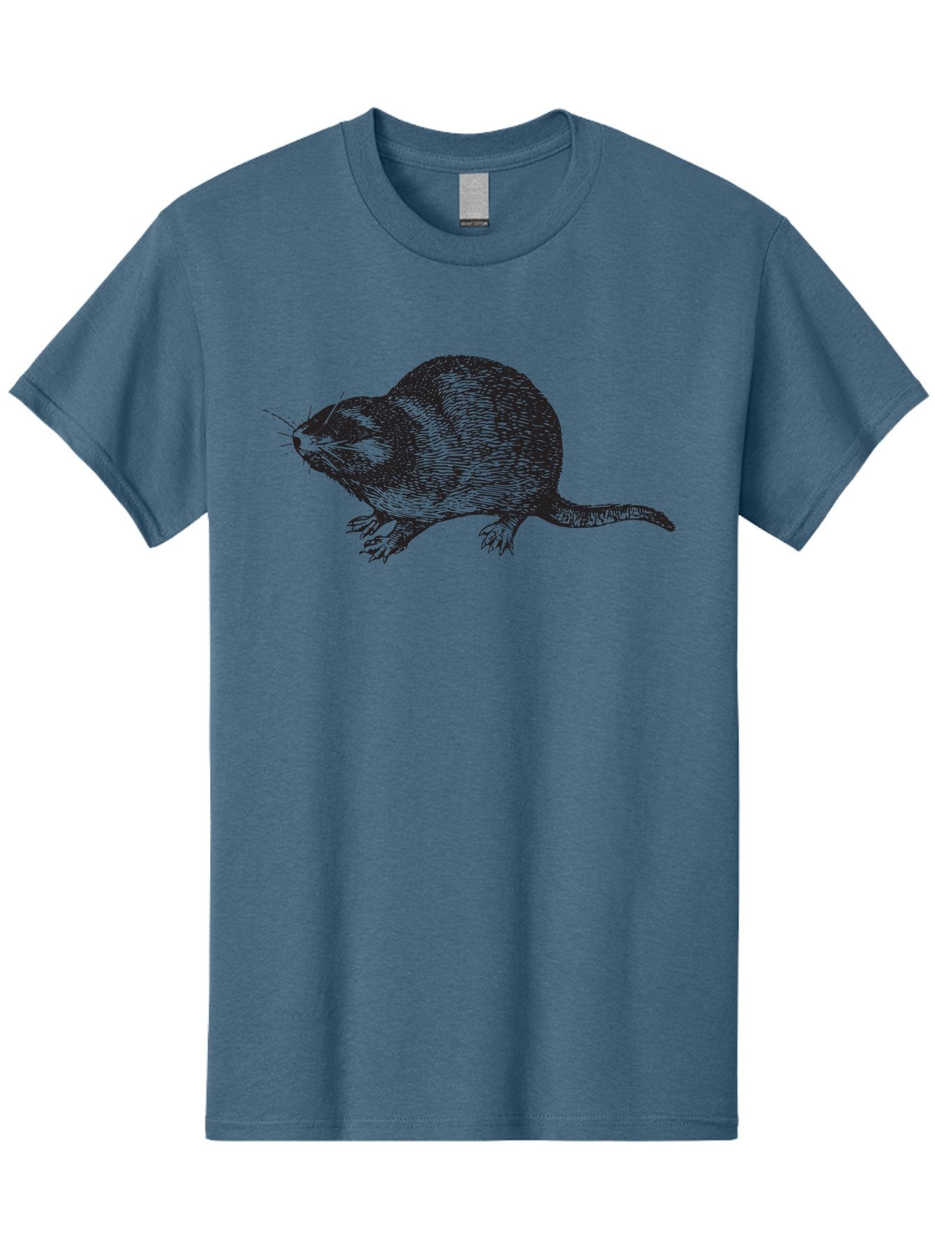 Rat-1 Men'S Graphic Tee, 100% Cotton, Comfortable Casual Summer Wear, Machine Washable, Mouse, Rodent, Small Mammal, Animal Illustration, Wildlife Art, Detailed Drawing, Whiskers, Fur Texture, Tail, Cross-Hatching Technique Aad935 10