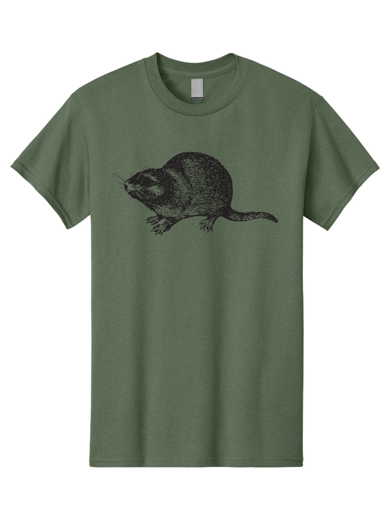 Rat-1 Men'S Graphic Tee, 100% Cotton, Comfortable Casual Summer Wear, Machine Washable, Mouse, Rodent, Small Mammal, Animal Illustration, Wildlife Art, Detailed Drawing, Whiskers, Fur Texture, Tail, Cross-Hatching Technique Aad935 8
