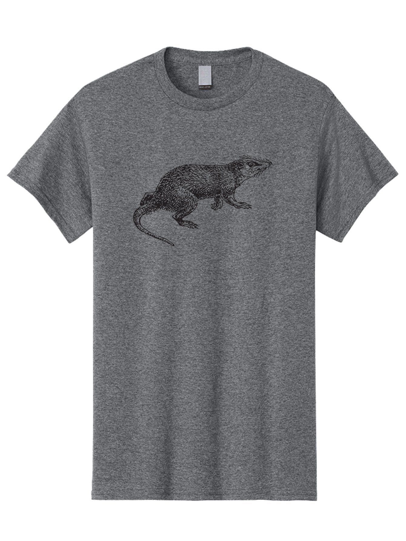 Rat-Illustration-1 Men'S Graphic Tee, 100% Cotton, Comfortable Casual Summer Wear, Machine Washable, Rat, Rodent, Animal, Mammal, Wildlife, Furry Creature, Rodentia, Small Mammal, Whiskers, Illustration, Sketch, Monochrome, Texture, Aad936 3