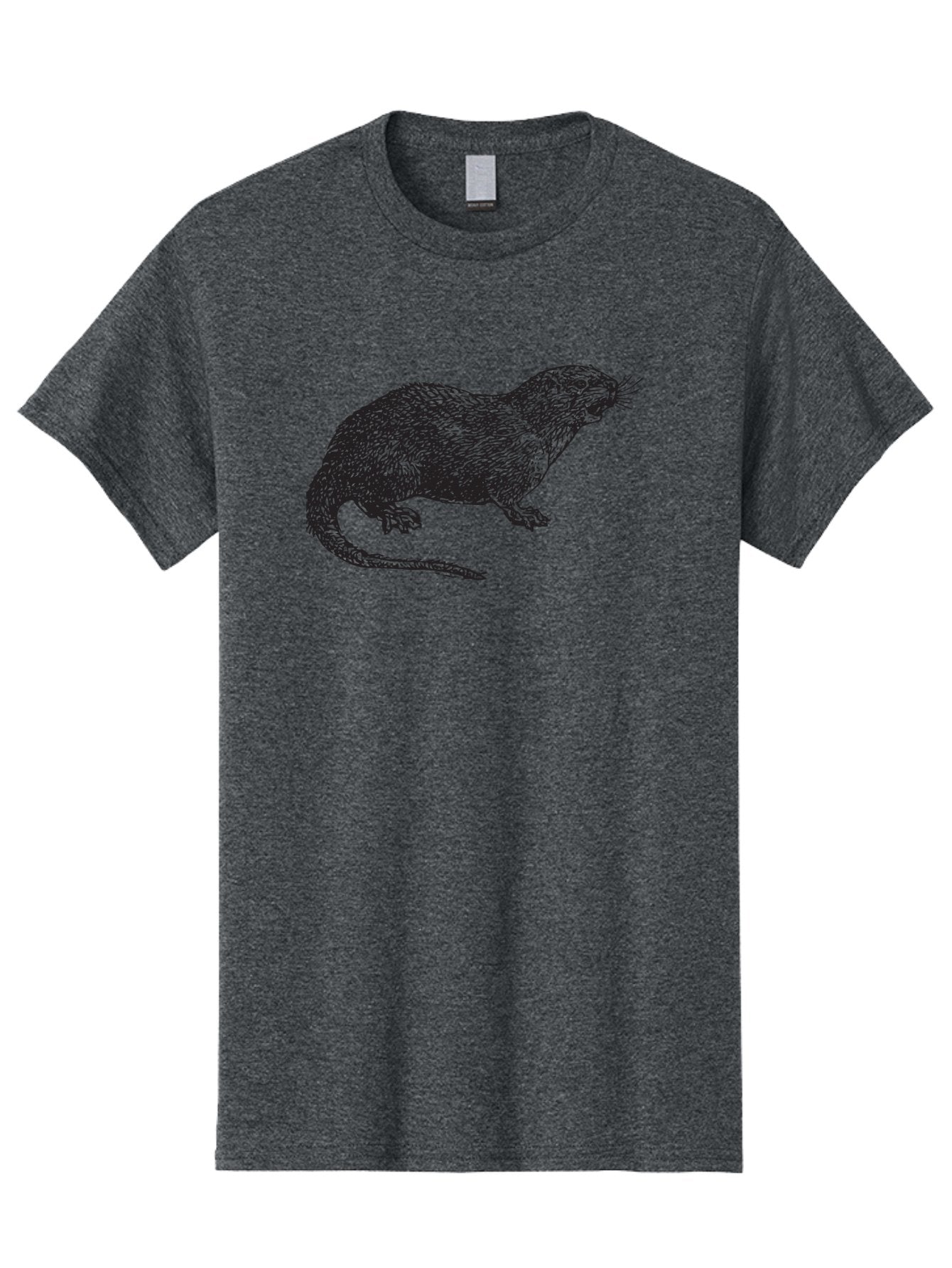 Rat-Illustration Men'S Graphic Tee, 100% Cotton, Comfortable Casual Summer Wear, Machine Washable, Mongoose Illustration, Wildlife Art, Animal Portrait, Detailed Sketch, Furry Creature, Whiskers, Sharp Teeth, Carnivorous Mammal, Exotic Animal, Aad937 12