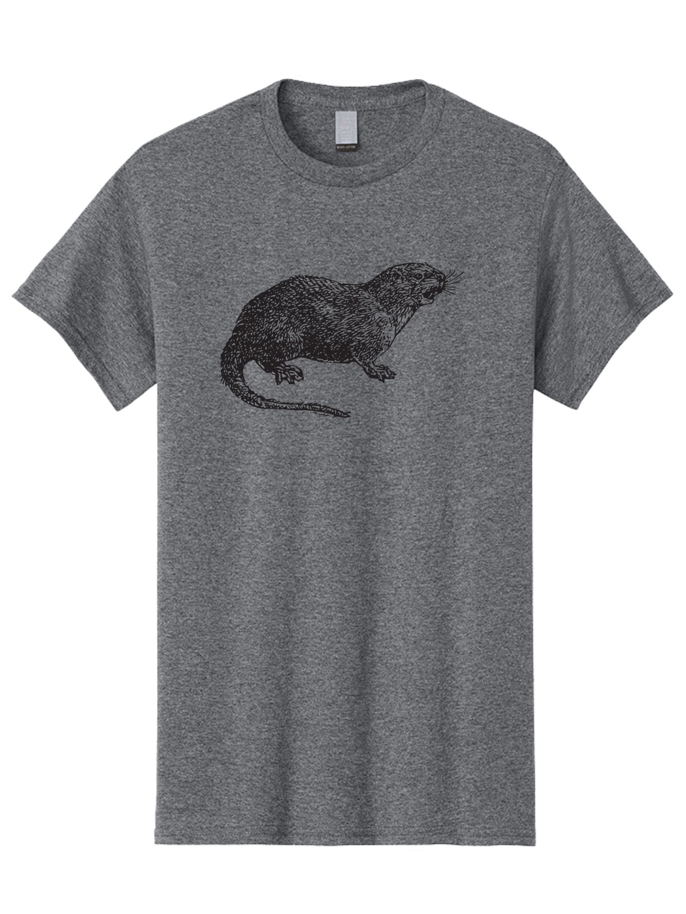 Rat-Illustration Men'S Graphic Tee, 100% Cotton, Comfortable Casual Summer Wear, Machine Washable, Mongoose Illustration, Wildlife Art, Animal Portrait, Detailed Sketch, Furry Creature, Whiskers, Sharp Teeth, Carnivorous Mammal, Exotic Animal, Aad937 4