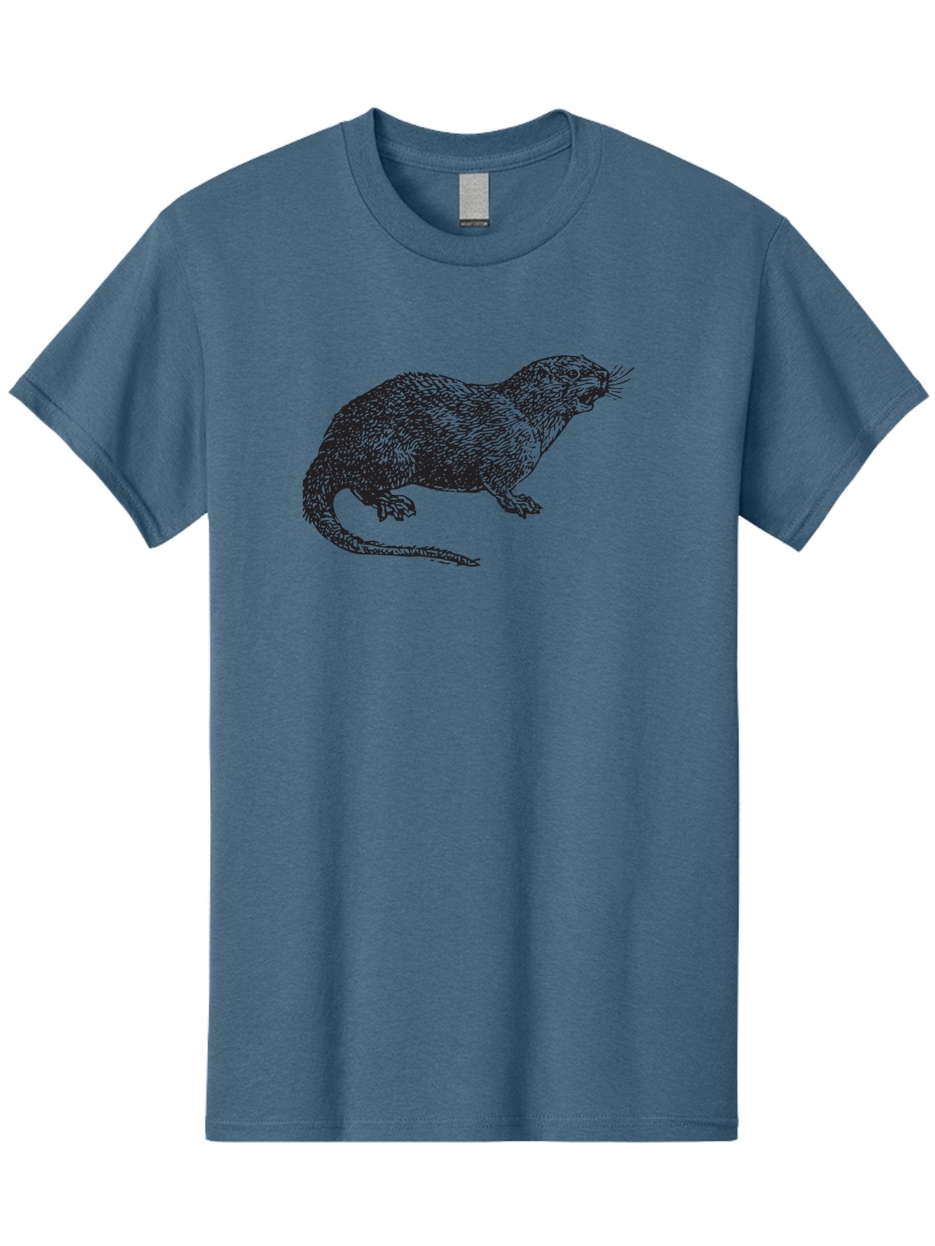Rat-Illustration Men'S Graphic Tee, 100% Cotton, Comfortable Casual Summer Wear, Machine Washable, Mongoose Illustration, Wildlife Art, Animal Portrait, Detailed Sketch, Furry Creature, Whiskers, Sharp Teeth, Carnivorous Mammal, Exotic Animal, Aad937 8