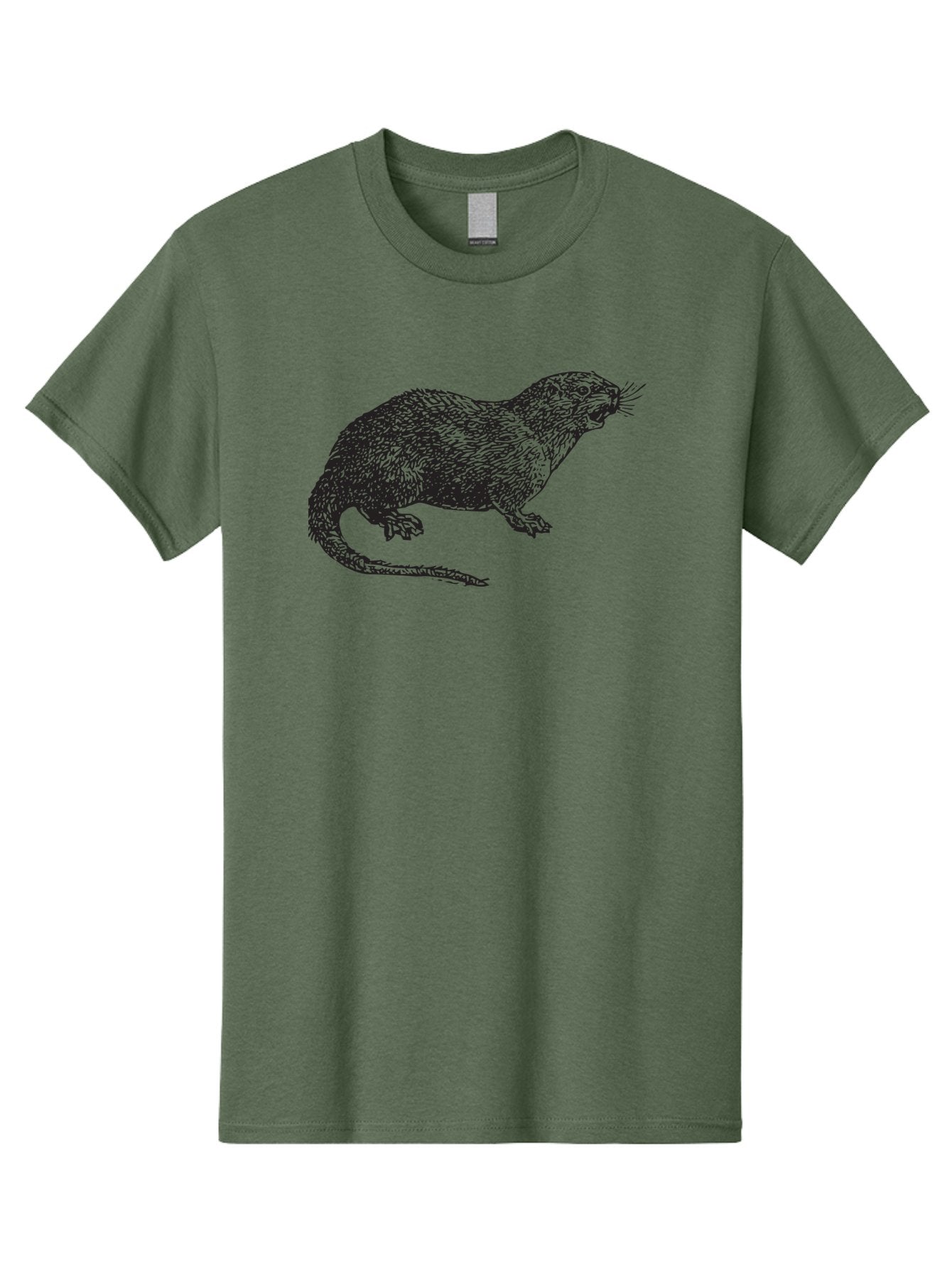 Rat-Illustration Men'S Graphic Tee, 100% Cotton, Comfortable Casual Summer Wear, Machine Washable, Mongoose Illustration, Wildlife Art, Animal Portrait, Detailed Sketch, Furry Creature, Whiskers, Sharp Teeth, Carnivorous Mammal, Exotic Animal, Aad937 7