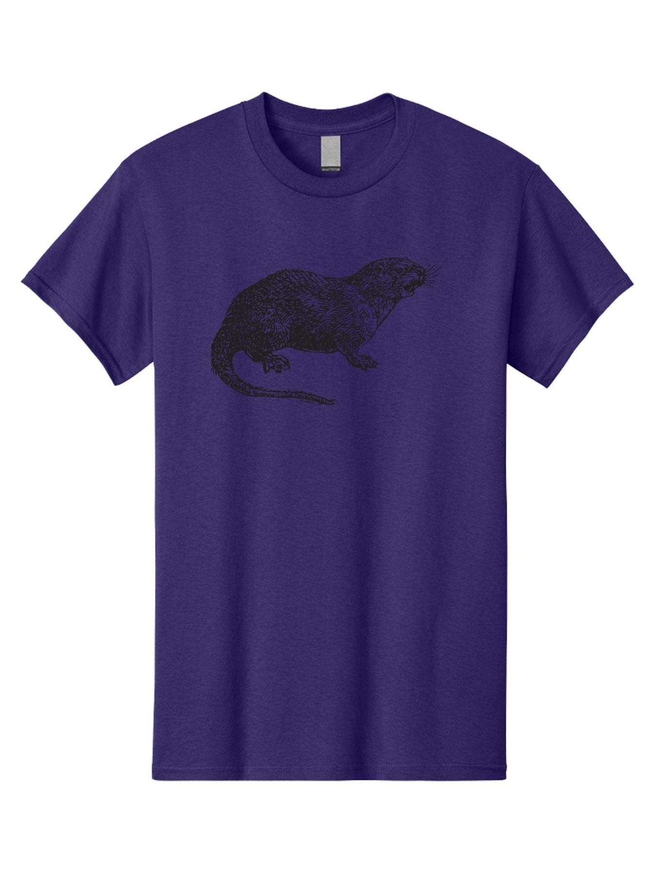 Rat-Illustration Men'S Graphic Tee, 100% Cotton, Comfortable Casual Summer Wear, Machine Washable, Mongoose Illustration, Wildlife Art, Animal Portrait, Detailed Sketch, Furry Creature, Whiskers, Sharp Teeth, Carnivorous Mammal, Exotic Animal, Aad937 11