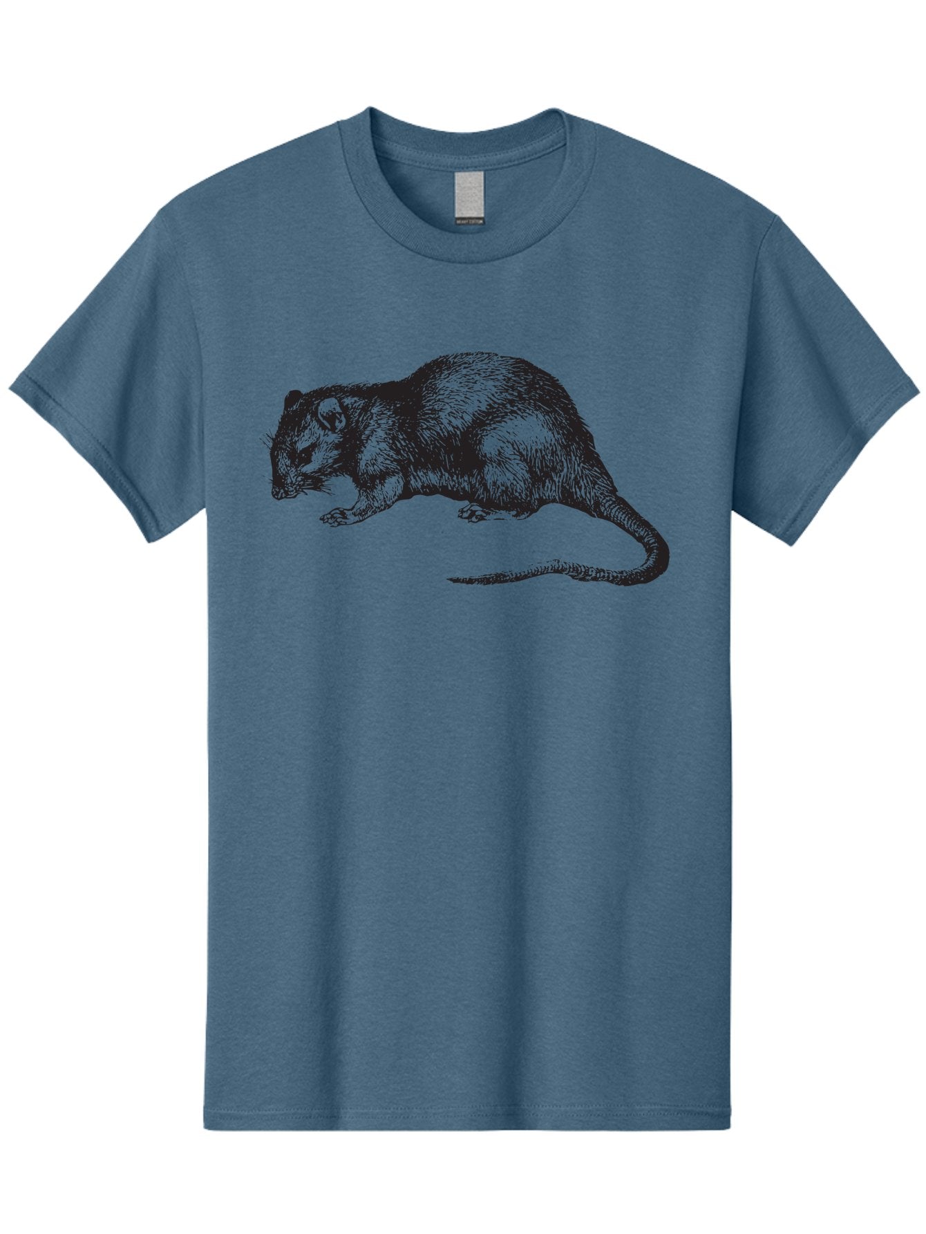 Rat Men'S Graphic Tee, 100% Cotton, Comfortable Casual Summer Wear, Machine Washable, Detailed Rat Illustration, Rodent Artwork, Realistic Animal Drawing, Textured Fur, Whiskers, Rodent Species, Wildlife Art Aad938 4