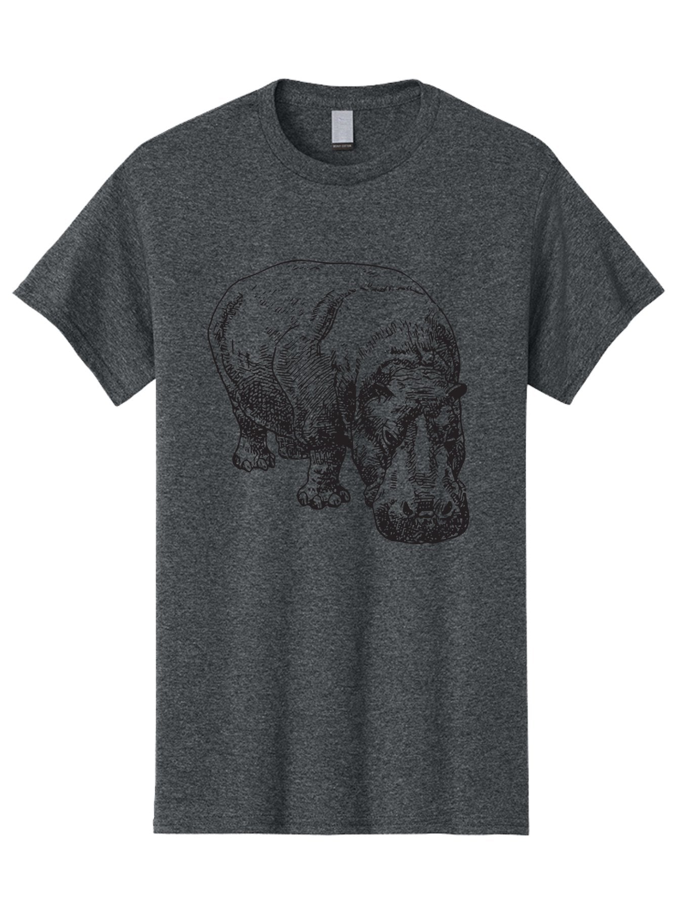 Rhinoceros-1 Men'S Graphic Tee, 100% Cotton, Comfortable Casual Summer Wear, Machine Washable, Rhinoceros Illustration, Detailed Drawing, Wildlife Art, Black And Green, Rhino Portrait, Wild Animal, Engraved Style, Nature Graphic, Animal Design Aad939 7