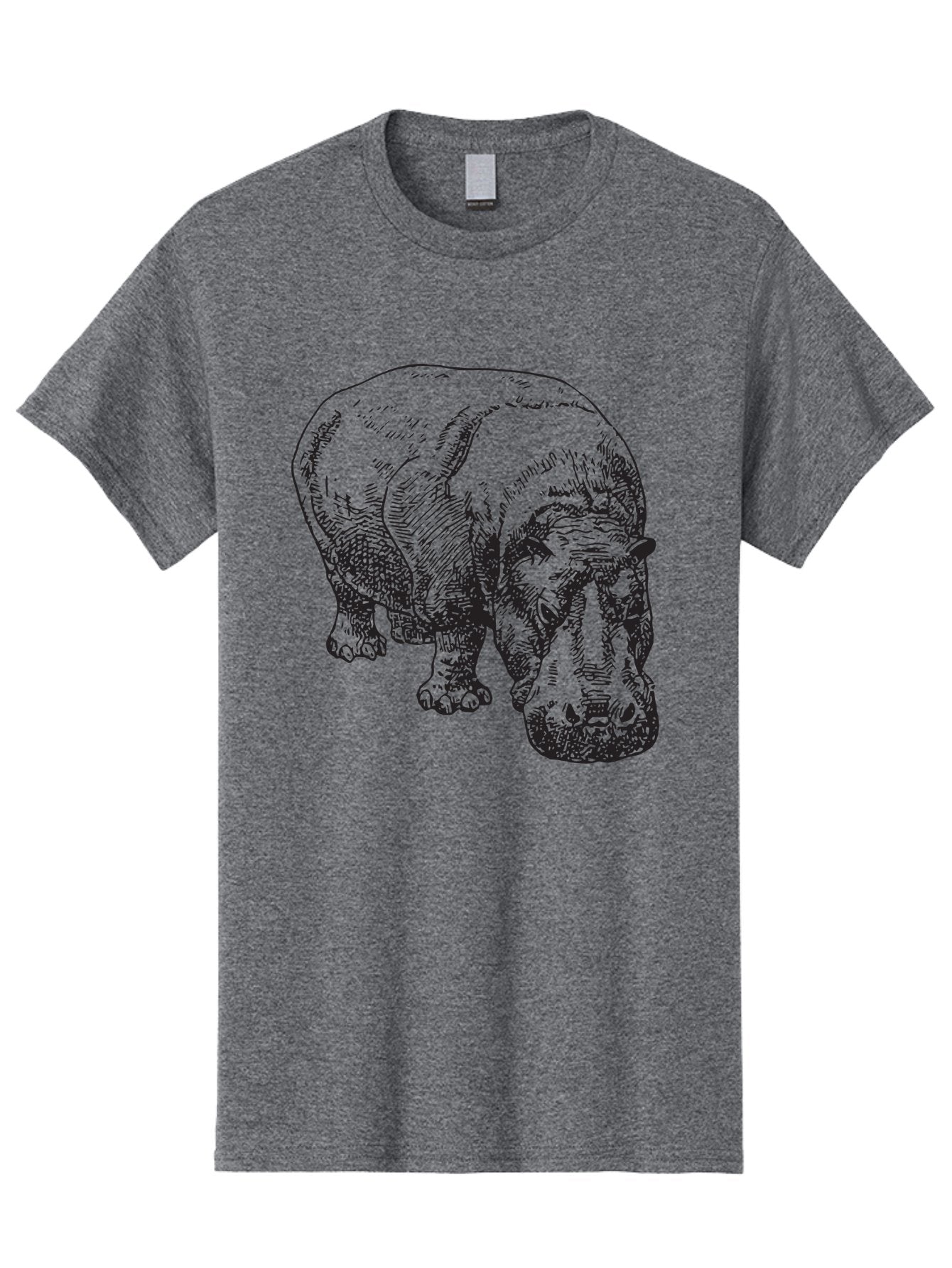 Rhinoceros-1 Men'S Graphic Tee, 100% Cotton, Comfortable Casual Summer Wear, Machine Washable, Rhinoceros Illustration, Detailed Drawing, Wildlife Art, Black And Green, Rhino Portrait, Wild Animal, Engraved Style, Nature Graphic, Animal Design Aad939 9