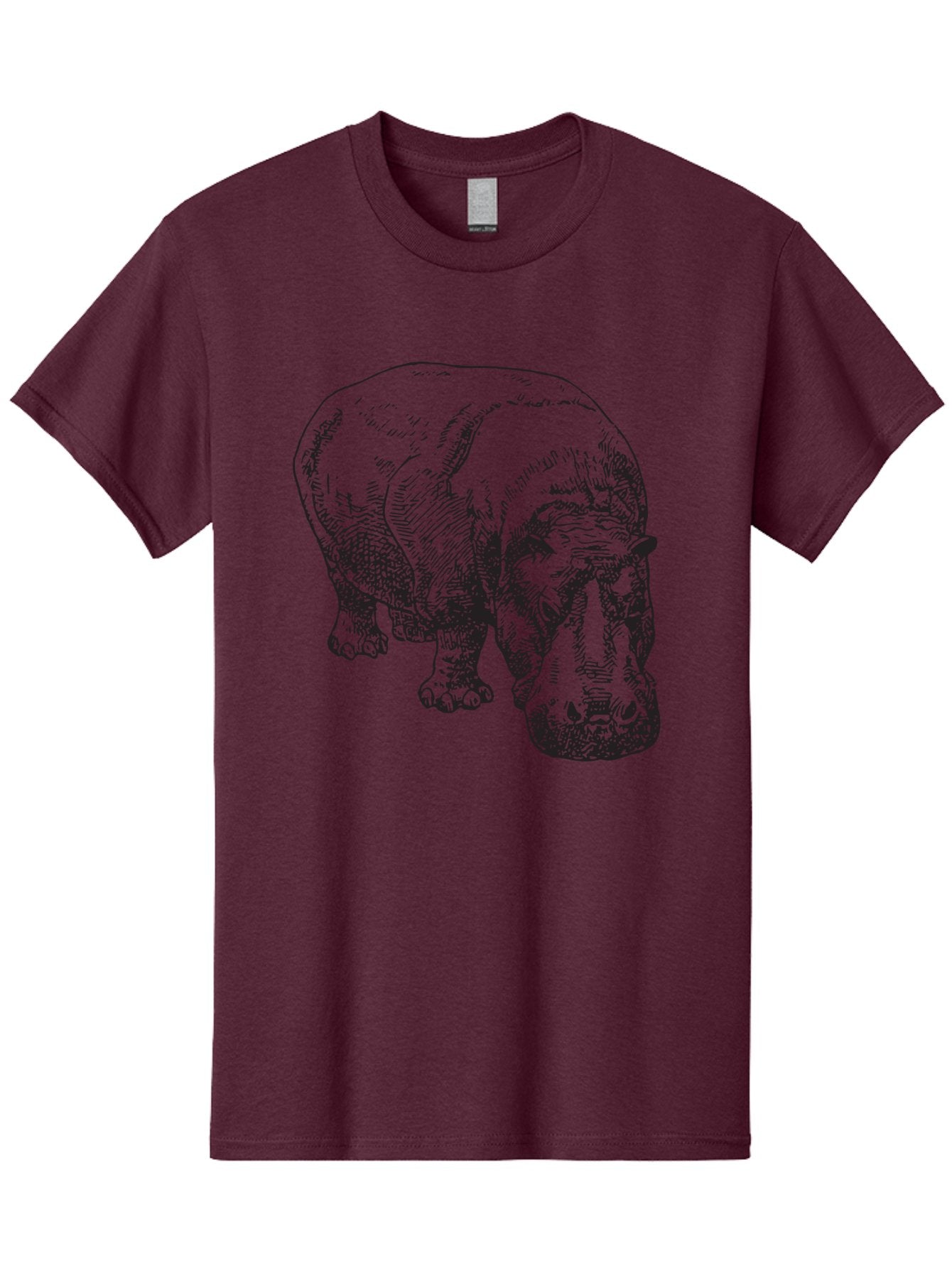 Rhinoceros-1 Men'S Graphic Tee, 100% Cotton, Comfortable Casual Summer Wear, Machine Washable, Rhinoceros Illustration, Detailed Drawing, Wildlife Art, Black And Green, Rhino Portrait, Wild Animal, Engraved Style, Nature Graphic, Animal Design Aad939 12