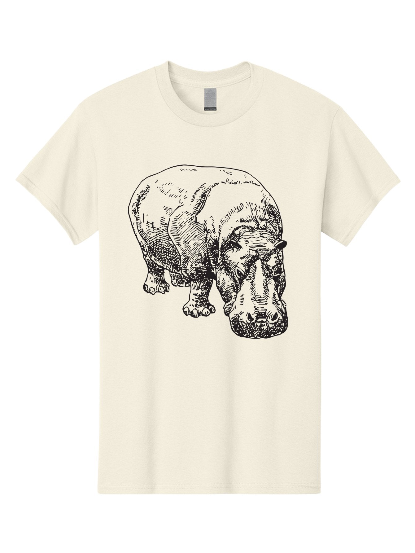 Rhinoceros-1 Men'S Graphic Tee, 100% Cotton, Comfortable Casual Summer Wear, Machine Washable, Rhinoceros Illustration, Detailed Drawing, Wildlife Art, Black And Green, Rhino Portrait, Wild Animal, Engraved Style, Nature Graphic, Animal Design Aad939 4