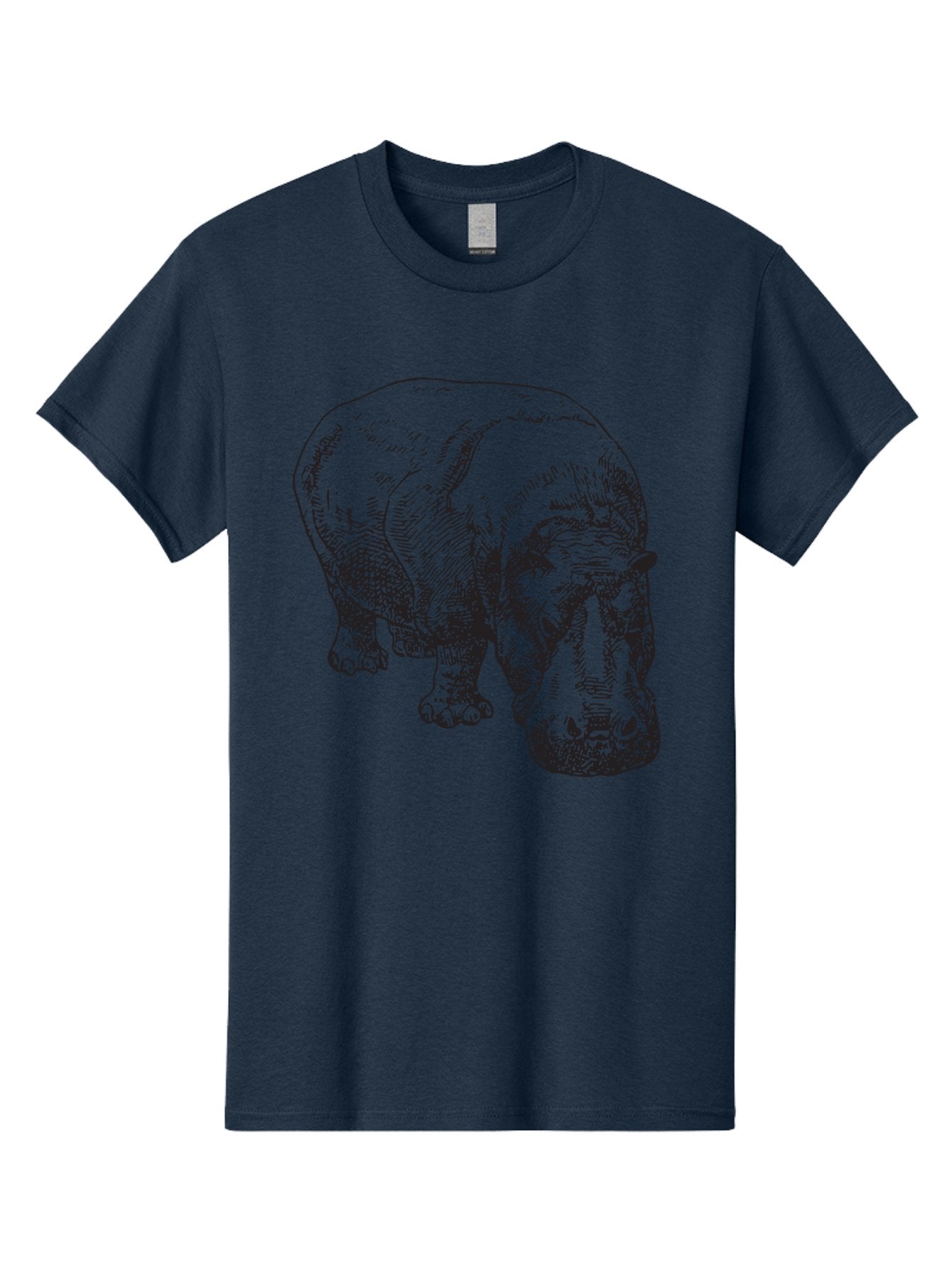 Rhinoceros-1 Men'S Graphic Tee, 100% Cotton, Comfortable Casual Summer Wear, Machine Washable, Rhinoceros Illustration, Detailed Drawing, Wildlife Art, Black And Green, Rhino Portrait, Wild Animal, Engraved Style, Nature Graphic, Animal Design Aad939 13