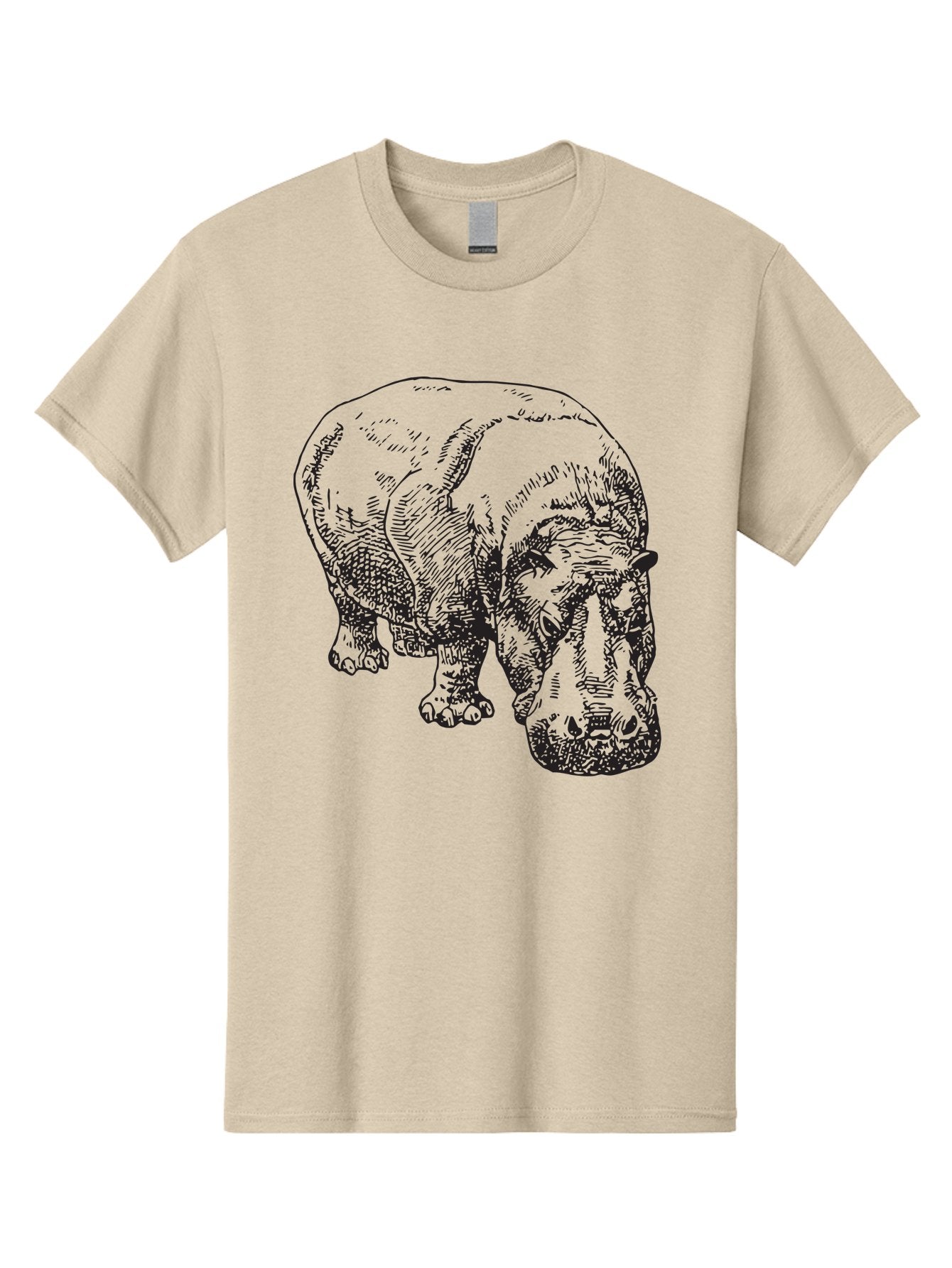 Rhinoceros-1 Men'S Graphic Tee, 100% Cotton, Comfortable Casual Summer Wear, Machine Washable, Rhinoceros Illustration, Detailed Drawing, Wildlife Art, Black And Green, Rhino Portrait, Wild Animal, Engraved Style, Nature Graphic, Animal Design Aad939 11