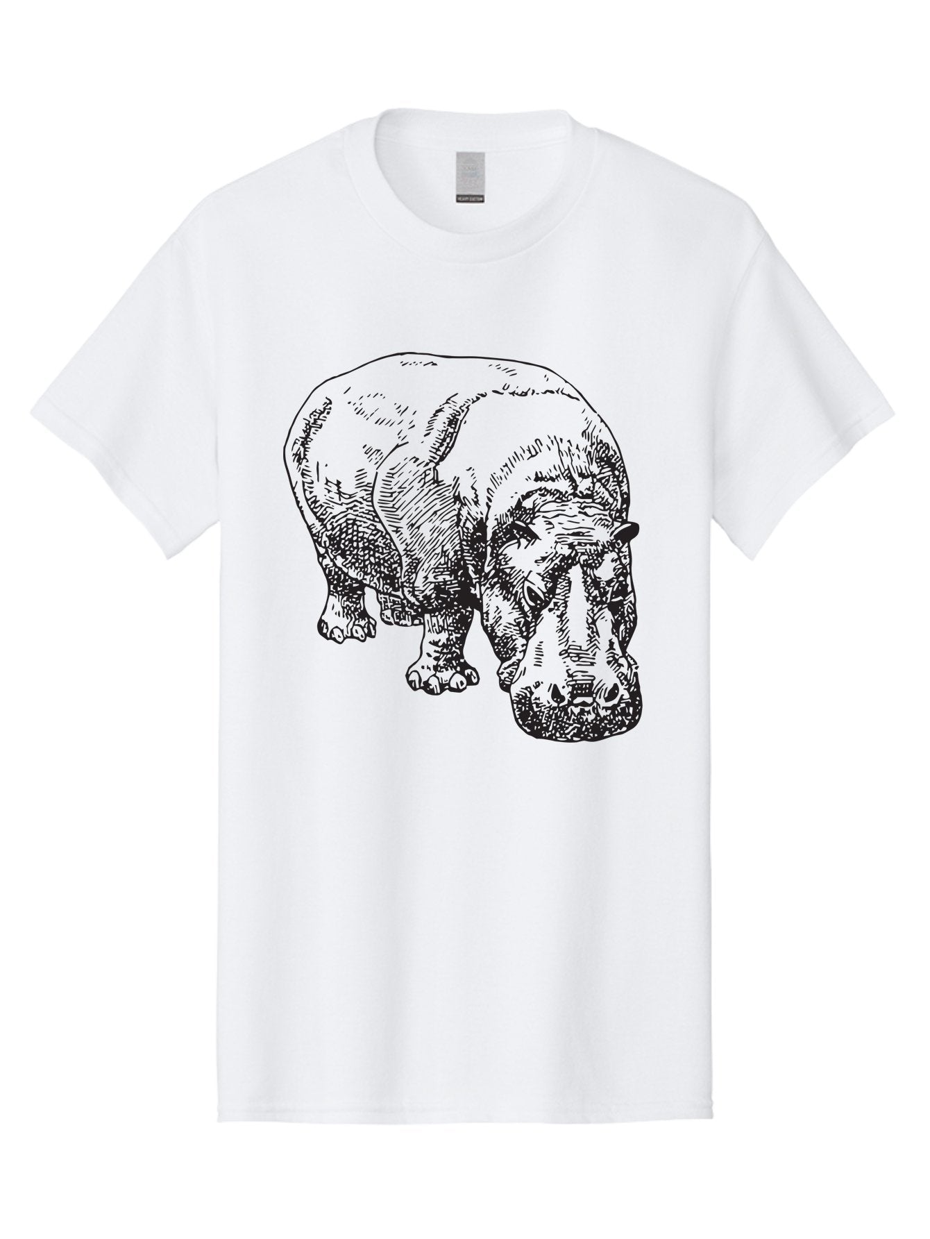 Rhinoceros-1 Men'S Graphic Tee, 100% Cotton, Comfortable Casual Summer Wear, Machine Washable, Rhinoceros Illustration, Detailed Drawing, Wildlife Art, Black And Green, Rhino Portrait, Wild Animal, Engraved Style, Nature Graphic, Animal Design Aad939 8