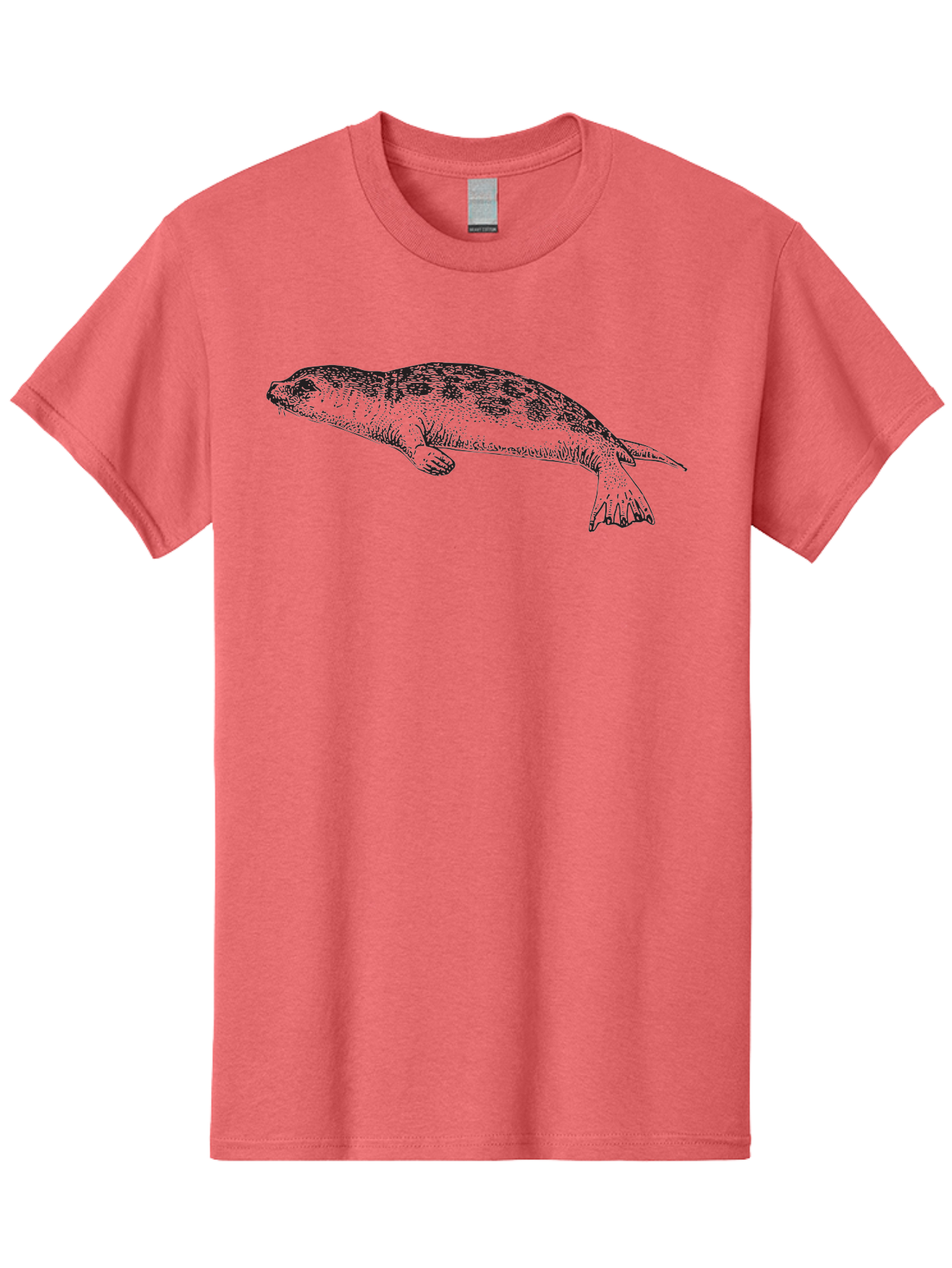 Salamander-Illustration-1 Men'S Graphic Tee, 100% Cotton, Comfortable Casual Summer Wear, Machine Washable, Turtle Illustration, Aquatic Animal, Shell Pattern, Wildlife Art, Simple Line Drawing, Vintage-Style Graphic, Turtle Species, Aad943 25