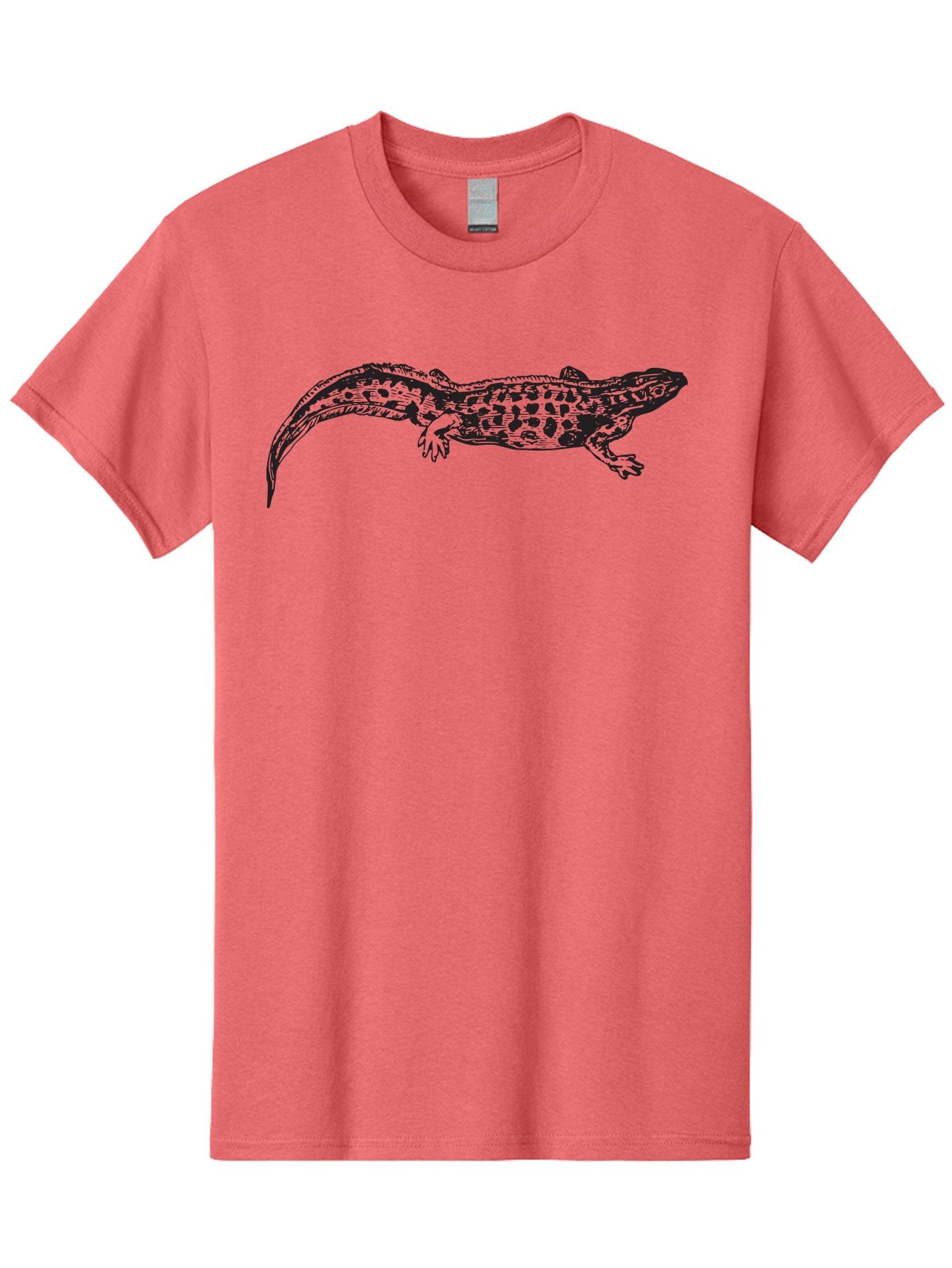 Salamander-Illustration Men'S Graphic Tee, 100% Cotton, Comfortable Casual Summer Wear, Machine Washable, Lizard Illustration, Spotted Lizard, Reptile Art, Wildlife Design, Graphic Illustration, Black Lizard, Lizard Graphics, Lizard Pattern Aad944 14