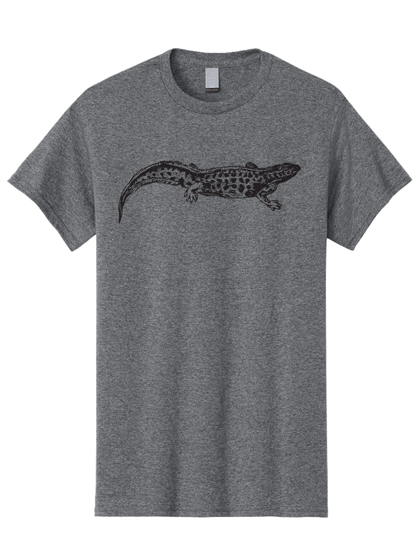 Salamander-Illustration Men'S Graphic Tee, 100% Cotton, Comfortable Casual Summer Wear, Machine Washable, Lizard Illustration, Spotted Lizard, Reptile Art, Wildlife Design, Graphic Illustration, Black Lizard, Lizard Graphics, Lizard Pattern Aad944 11