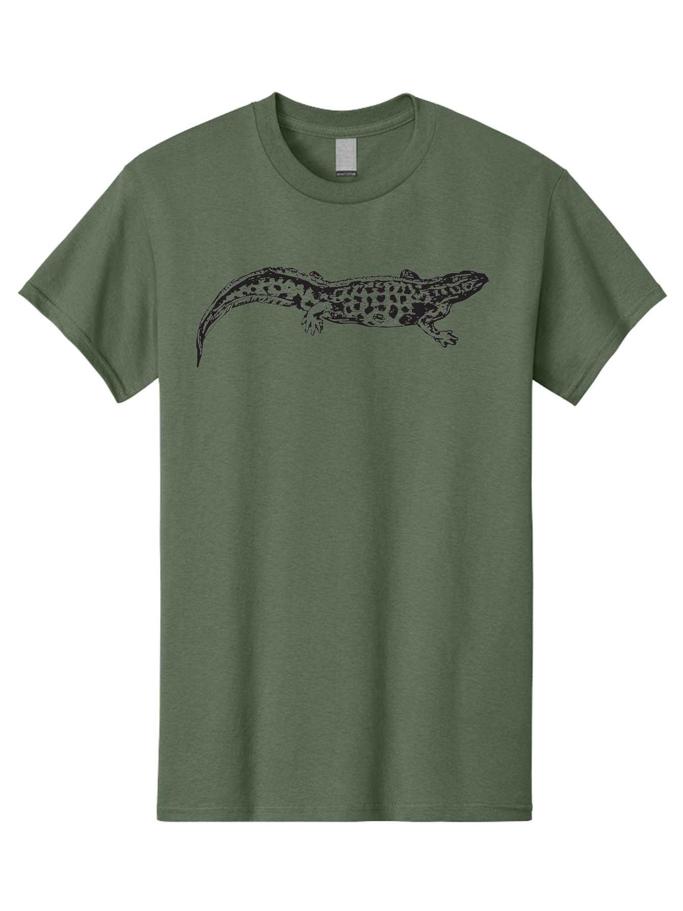 Salamander-Illustration Men'S Graphic Tee, 100% Cotton, Comfortable Casual Summer Wear, Machine Washable, Lizard Illustration, Spotted Lizard, Reptile Art, Wildlife Design, Graphic Illustration, Black Lizard, Lizard Graphics, Lizard Pattern Aad944