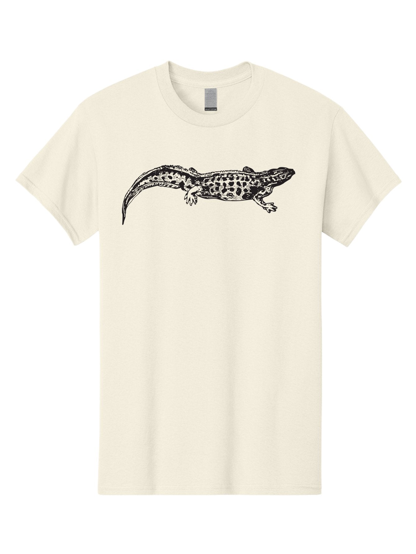 Salamander-Illustration Men'S Graphic Tee, 100% Cotton, Comfortable Casual Summer Wear, Machine Washable, Lizard Illustration, Spotted Lizard, Reptile Art, Wildlife Design, Graphic Illustration, Black Lizard, Lizard Graphics, Lizard Pattern Aad944 8