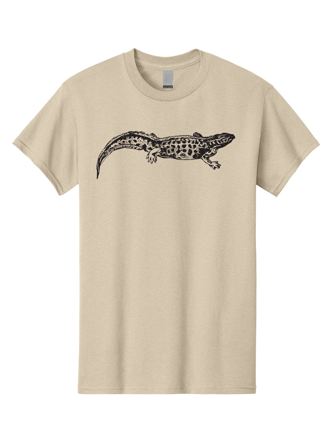 Salamander-Illustration Men'S Graphic Tee, 100% Cotton, Comfortable Casual Summer Wear, Machine Washable, Lizard Illustration, Spotted Lizard, Reptile Art, Wildlife Design, Graphic Illustration, Black Lizard, Lizard Graphics, Lizard Pattern Aad944 10