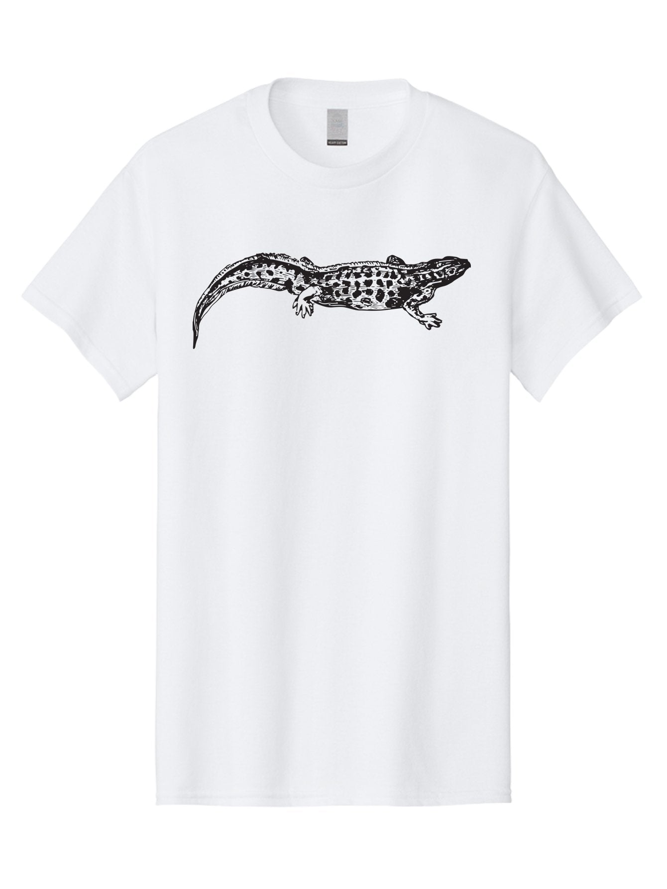 Salamander-Illustration Men'S Graphic Tee, 100% Cotton, Comfortable Casual Summer Wear, Machine Washable, Lizard Illustration, Spotted Lizard, Reptile Art, Wildlife Design, Graphic Illustration, Black Lizard, Lizard Graphics, Lizard Pattern Aad944 5