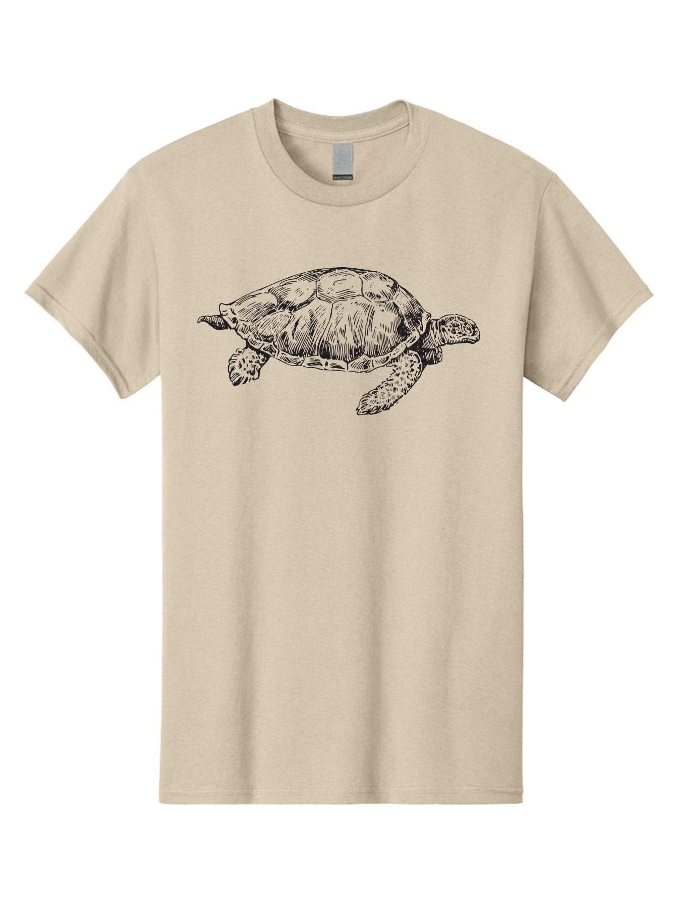 Sea-Turtle-Illustration Men'S Graphic Tee, 100% Cotton, Comfortable Casual Summer Wear, Machine Washable, Sea Turtle, Ocean Creature, Marine Life, Wildlife Illustration, Turtle Shell, Flipper, Slow-Moving Animal, Wildlife Art Aad945 3