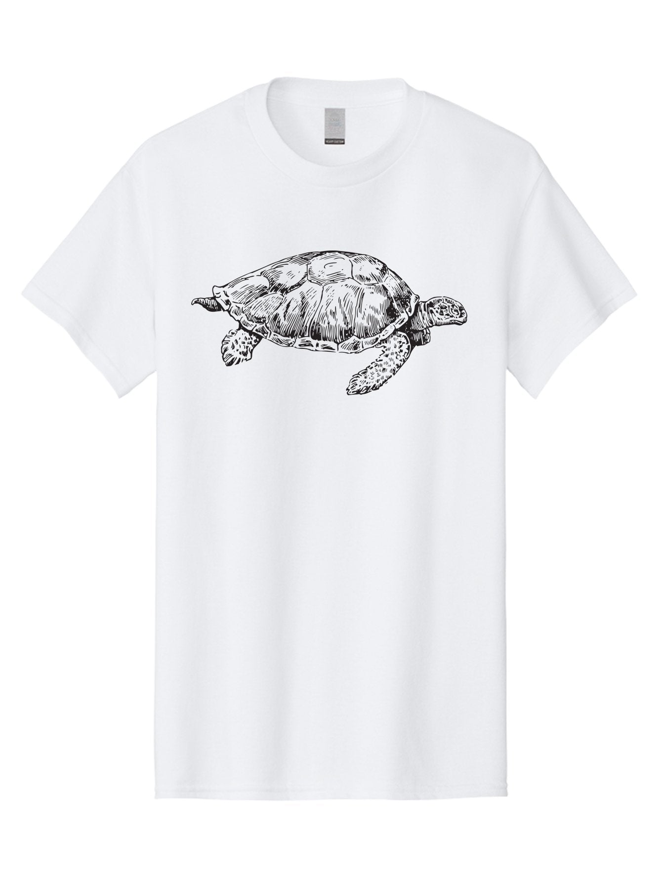 Sea-Turtle-Illustration Men'S Graphic Tee, 100% Cotton, Comfortable Casual Summer Wear, Machine Washable, Sea Turtle, Ocean Creature, Marine Life, Wildlife Illustration, Turtle Shell, Flipper, Slow-Moving Animal, Wildlife Art Aad945