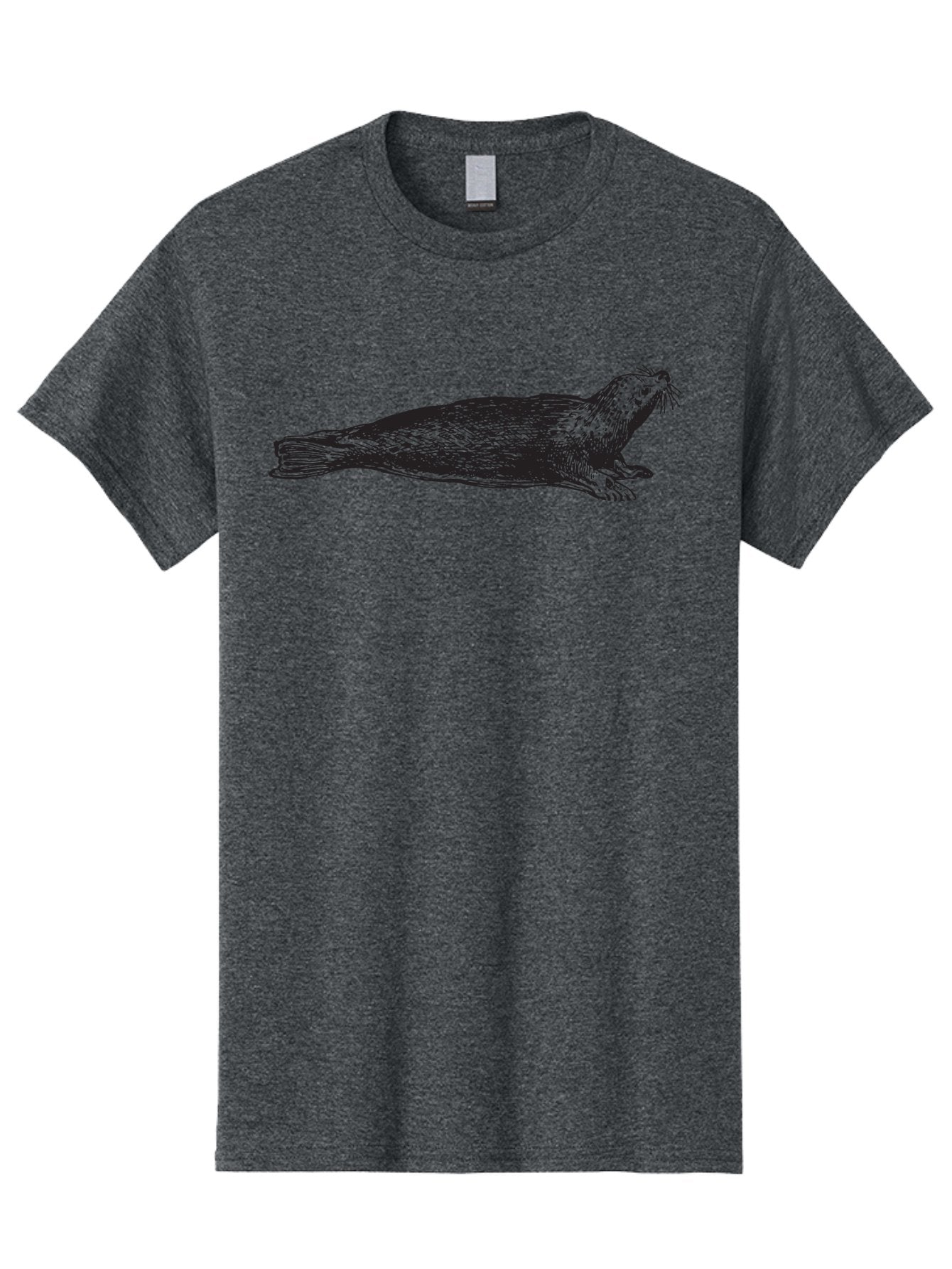 Seal Men'S Graphic Tee, 100% Cotton, Comfortable Casual Summer Wear, Machine Washable, Seal Illustration, Marine Mammal, Ocean Creature, Wildlife Art, Fur Texture, Whiskers, Fins, Hand-Drawn Style, Black Lines Aad946 5