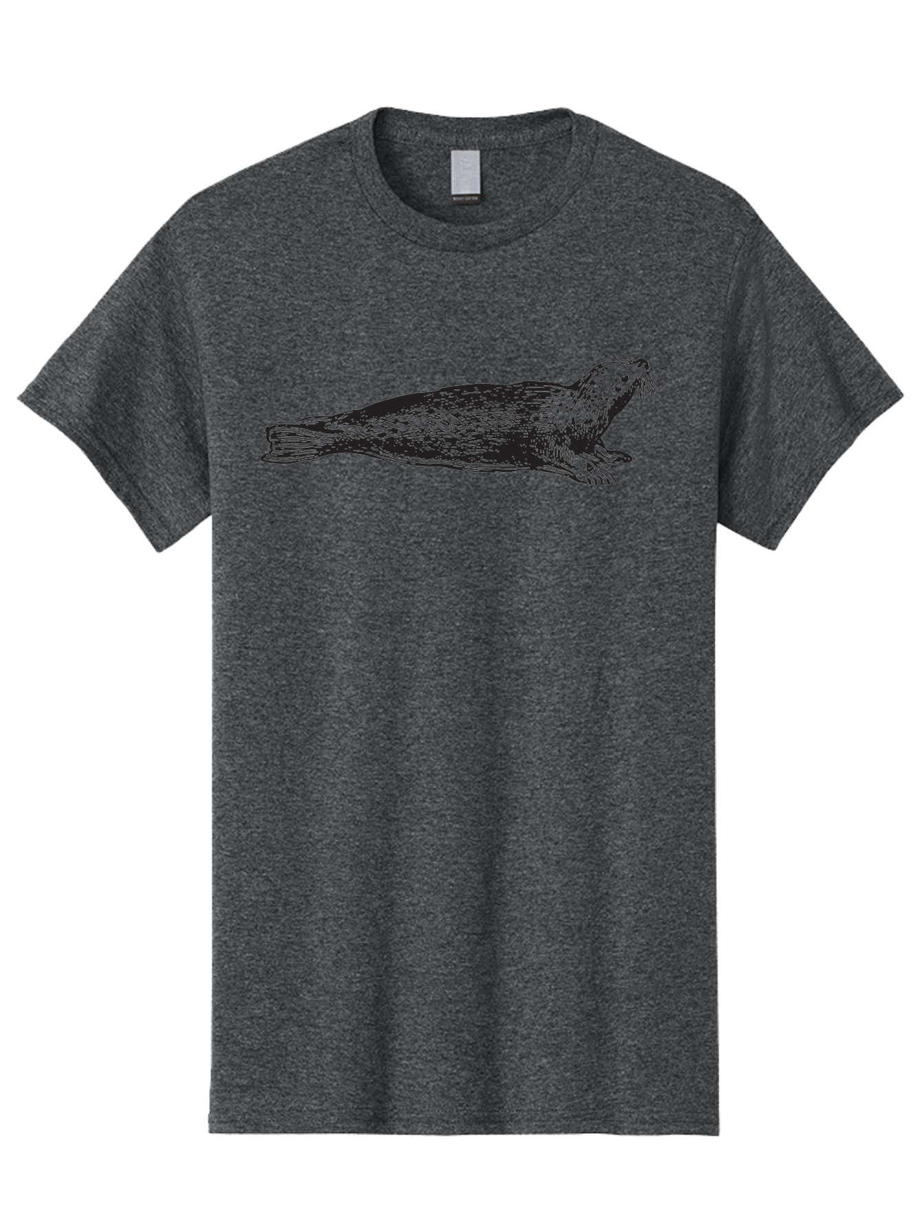 Seal Men'S Graphic Tee, 100% Cotton, Comfortable Casual Summer Wear, Machine Washable, Seal Illustration, Marine Mammal, Ocean Creature, Wildlife Art, Fur Texture, Whiskers, Fins, Hand-Drawn Style, Black Lines Aad946 15