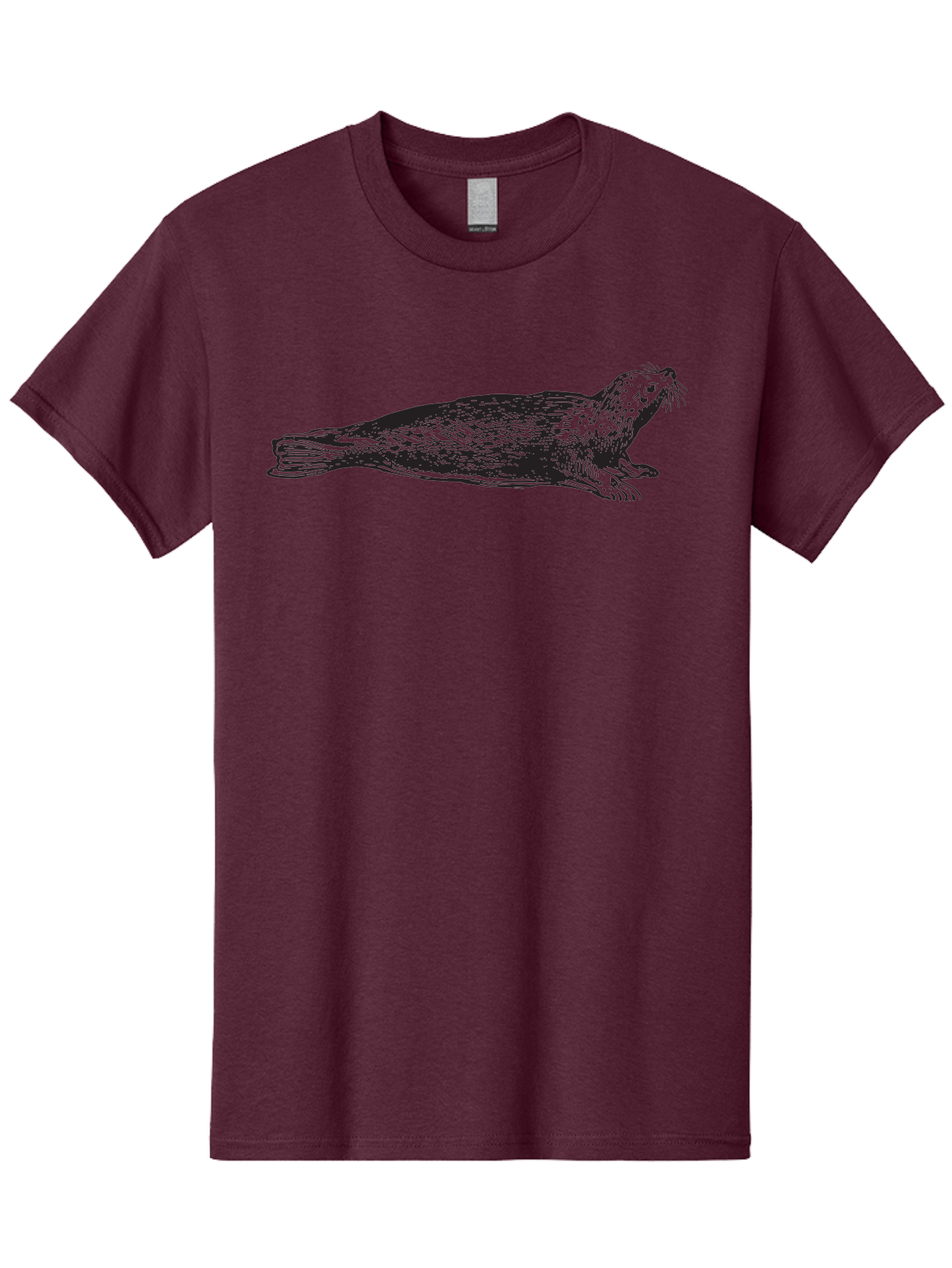 Seal Men'S Graphic Tee, 100% Cotton, Comfortable Casual Summer Wear, Machine Washable, Seal Illustration, Marine Mammal, Ocean Creature, Wildlife Art, Fur Texture, Whiskers, Fins, Hand-Drawn Style, Black Lines Aad946 29