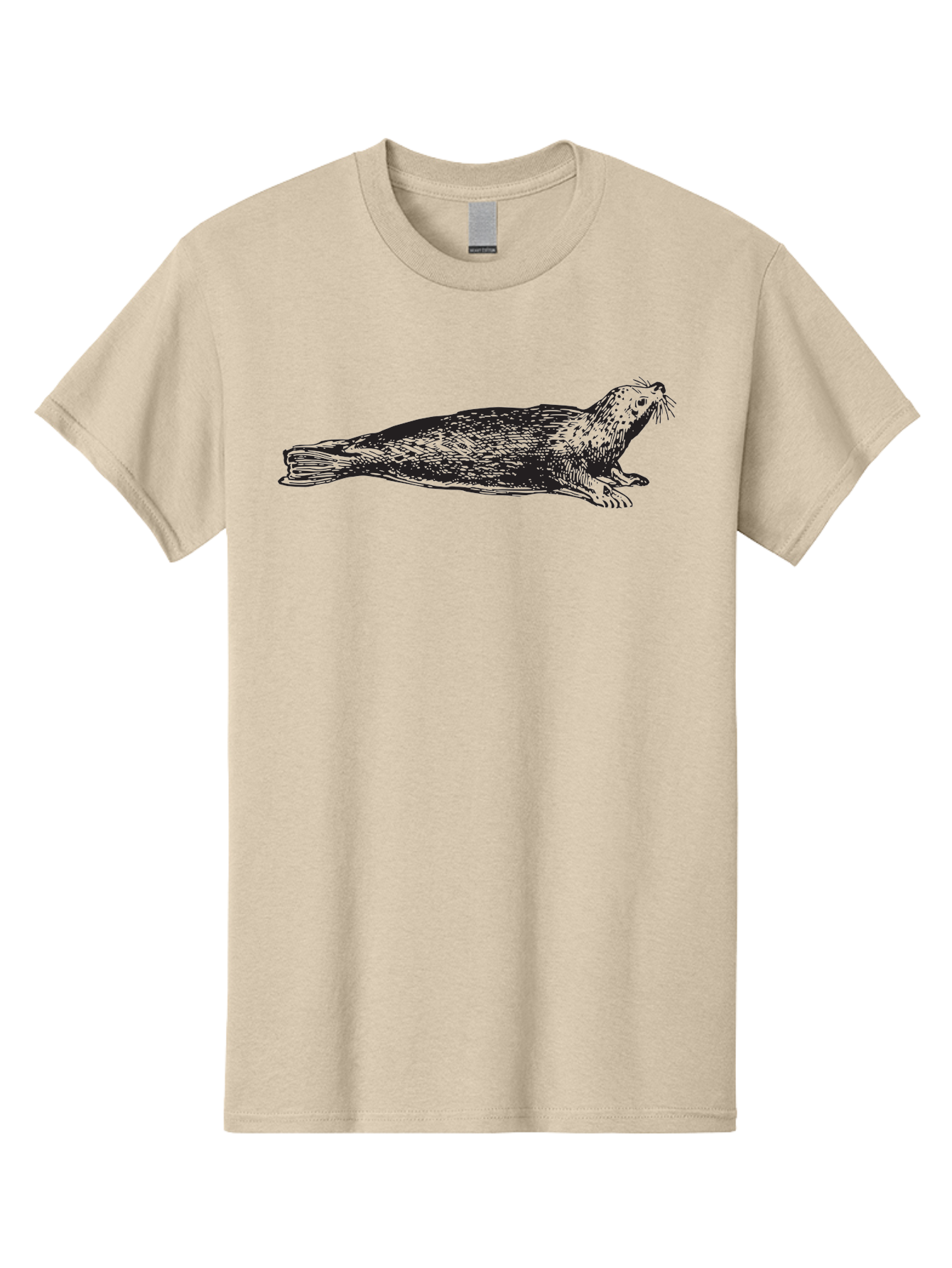Seal Men'S Graphic Tee, 100% Cotton, Comfortable Casual Summer Wear, Machine Washable, Seal Illustration, Marine Mammal, Ocean Creature, Wildlife Art, Fur Texture, Whiskers, Fins, Hand-Drawn Style, Black Lines Aad946 27