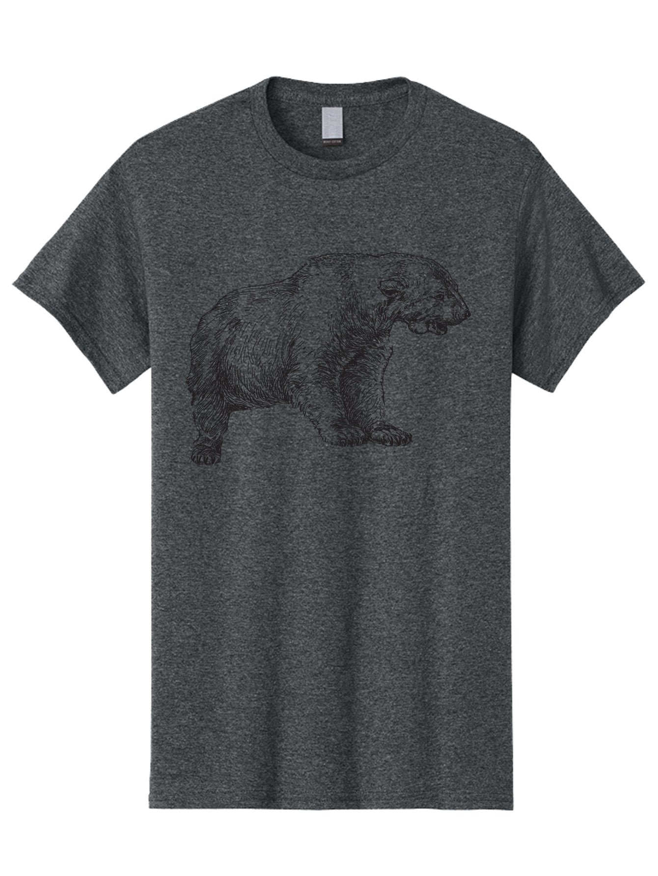 Short-Faced-Bear Men'S Graphic Tee, 100% Cotton, Comfortable Casual Summer Wear, Machine Washable, Lion Illustration, Vintage Drawing, Wildlife Art, Detailed Sketch, Animal Portrait, Furry Texture, Roaring Lion, Classic Artwork Aad947 6