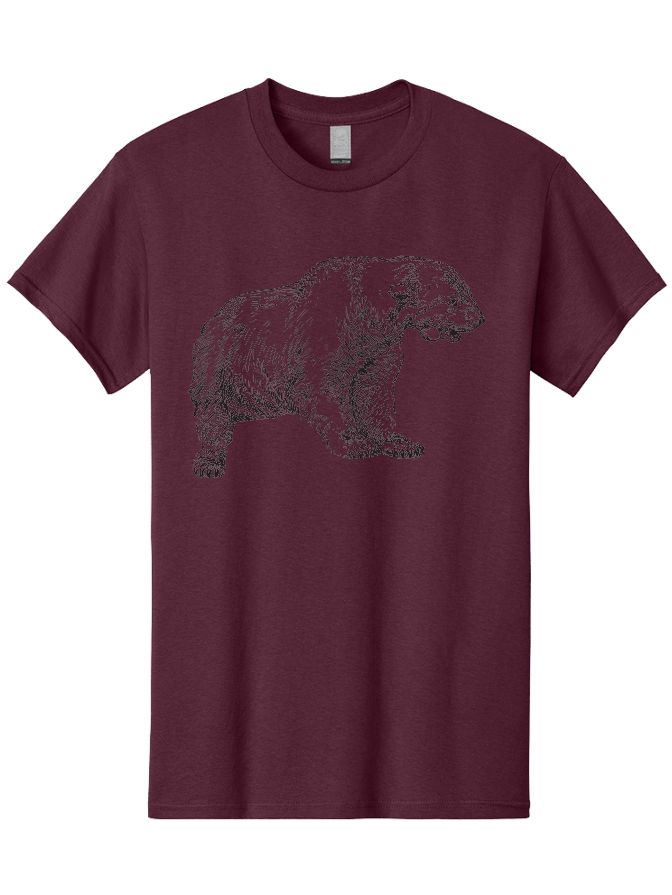 Short-Faced-Bear Men'S Graphic Tee, 100% Cotton, Comfortable Casual Summer Wear, Machine Washable, Lion Illustration, Vintage Drawing, Wildlife Art, Detailed Sketch, Animal Portrait, Furry Texture, Roaring Lion, Classic Artwork Aad947 3