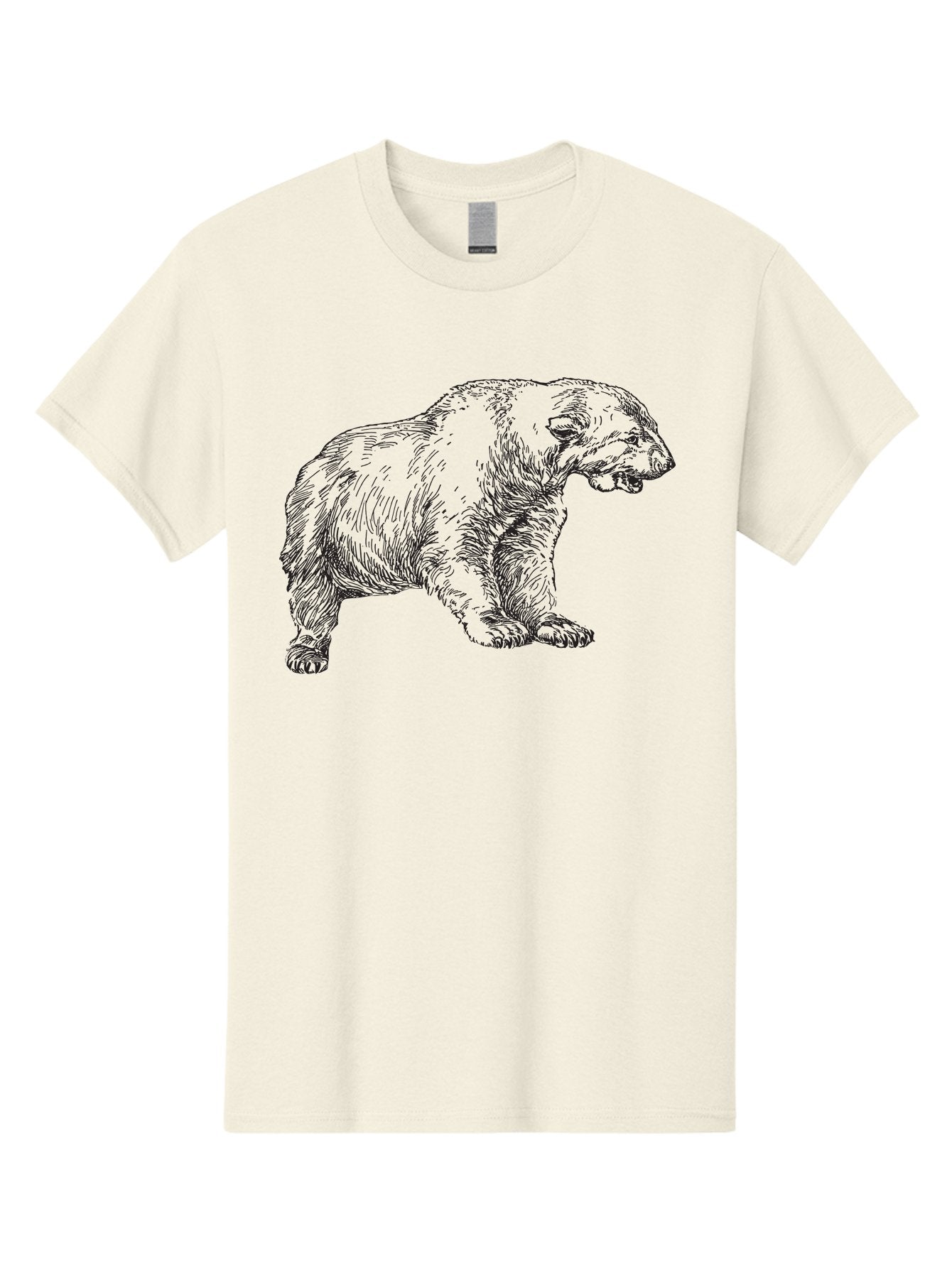 Short-Faced-Bear Men'S Graphic Tee, 100% Cotton, Comfortable Casual Summer Wear, Machine Washable, Lion Illustration, Vintage Drawing, Wildlife Art, Detailed Sketch, Animal Portrait, Furry Texture, Roaring Lion, Classic Artwork Aad947 7