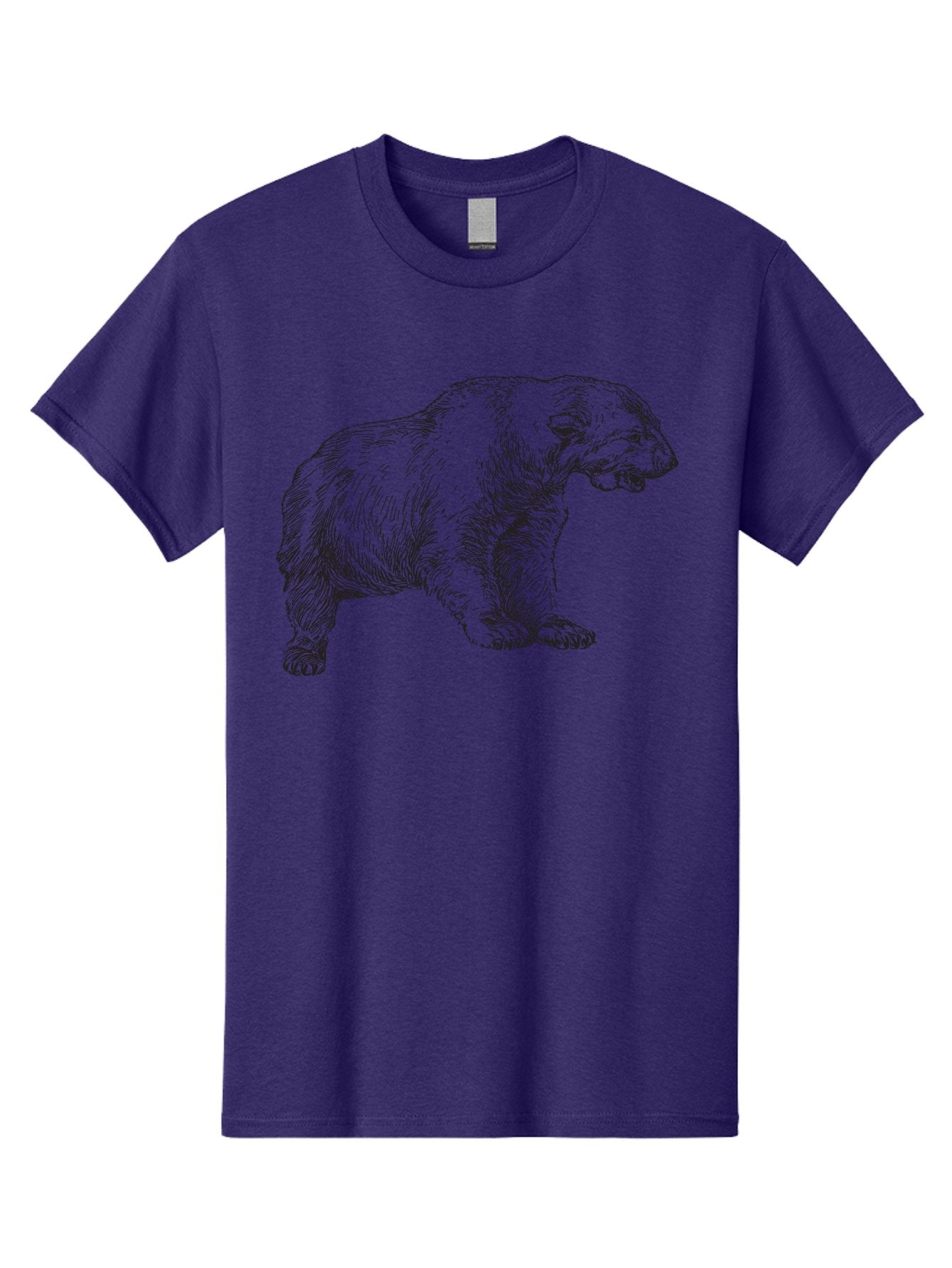 Short-Faced-Bear Men'S Graphic Tee, 100% Cotton, Comfortable Casual Summer Wear, Machine Washable, Lion Illustration, Vintage Drawing, Wildlife Art, Detailed Sketch, Animal Portrait, Furry Texture, Roaring Lion, Classic Artwork Aad947 9