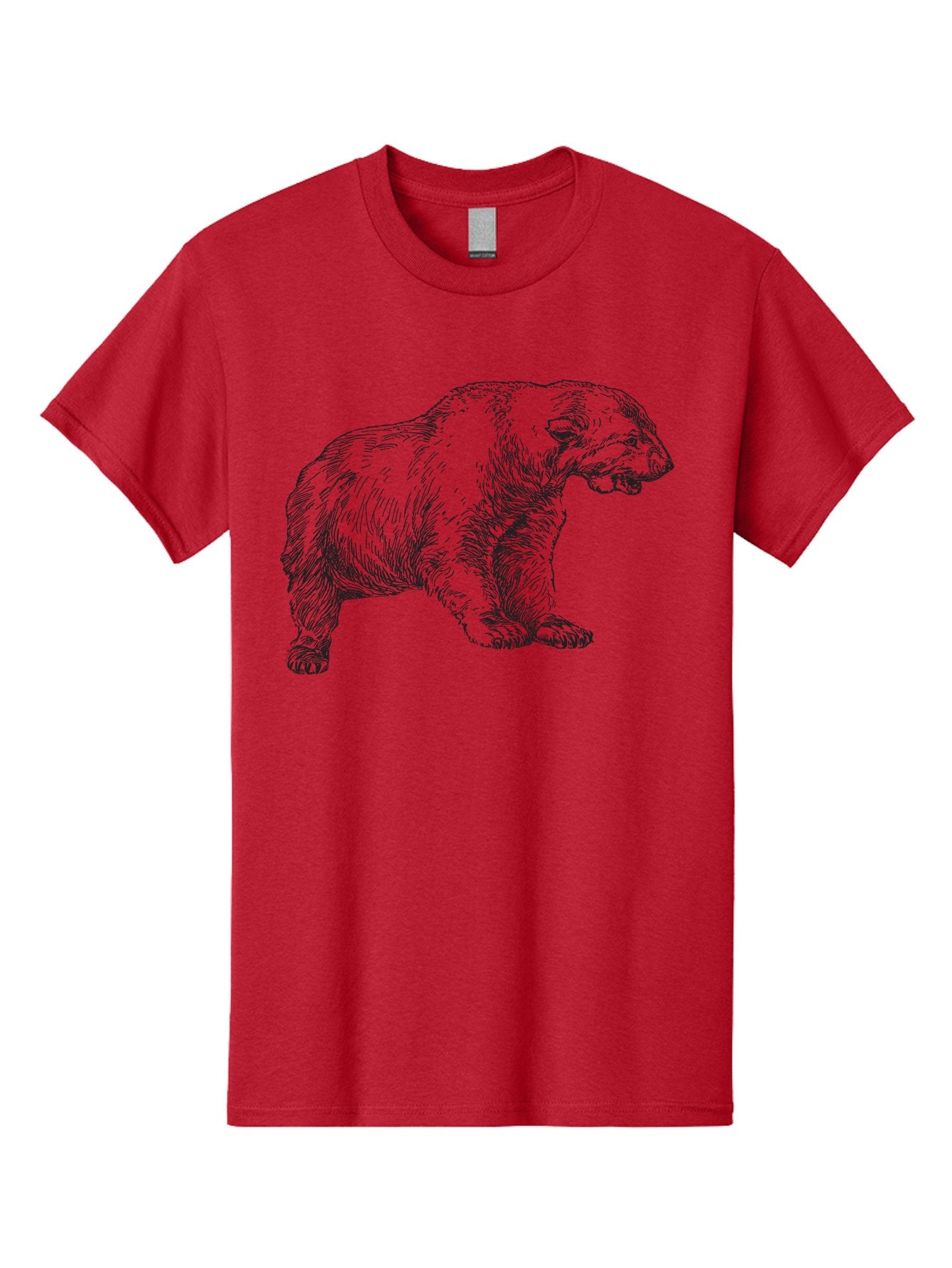 Short-Faced-Bear Men'S Graphic Tee, 100% Cotton, Comfortable Casual Summer Wear, Machine Washable, Lion Illustration, Vintage Drawing, Wildlife Art, Detailed Sketch, Animal Portrait, Furry Texture, Roaring Lion, Classic Artwork Aad947 15