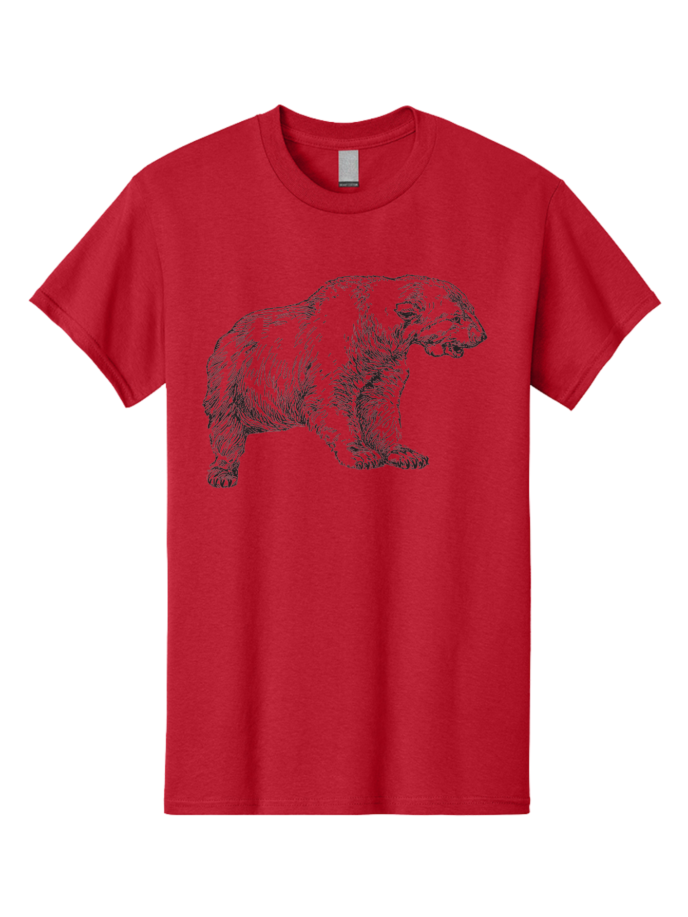 Short-Faced-Bear Men'S Graphic Tee, 100% Cotton, Comfortable Casual Summer Wear, Machine Washable, Lion Illustration, Vintage Drawing, Wildlife Art, Detailed Sketch, Animal Portrait, Furry Texture, Roaring Lion, Classic Artwork Aad947