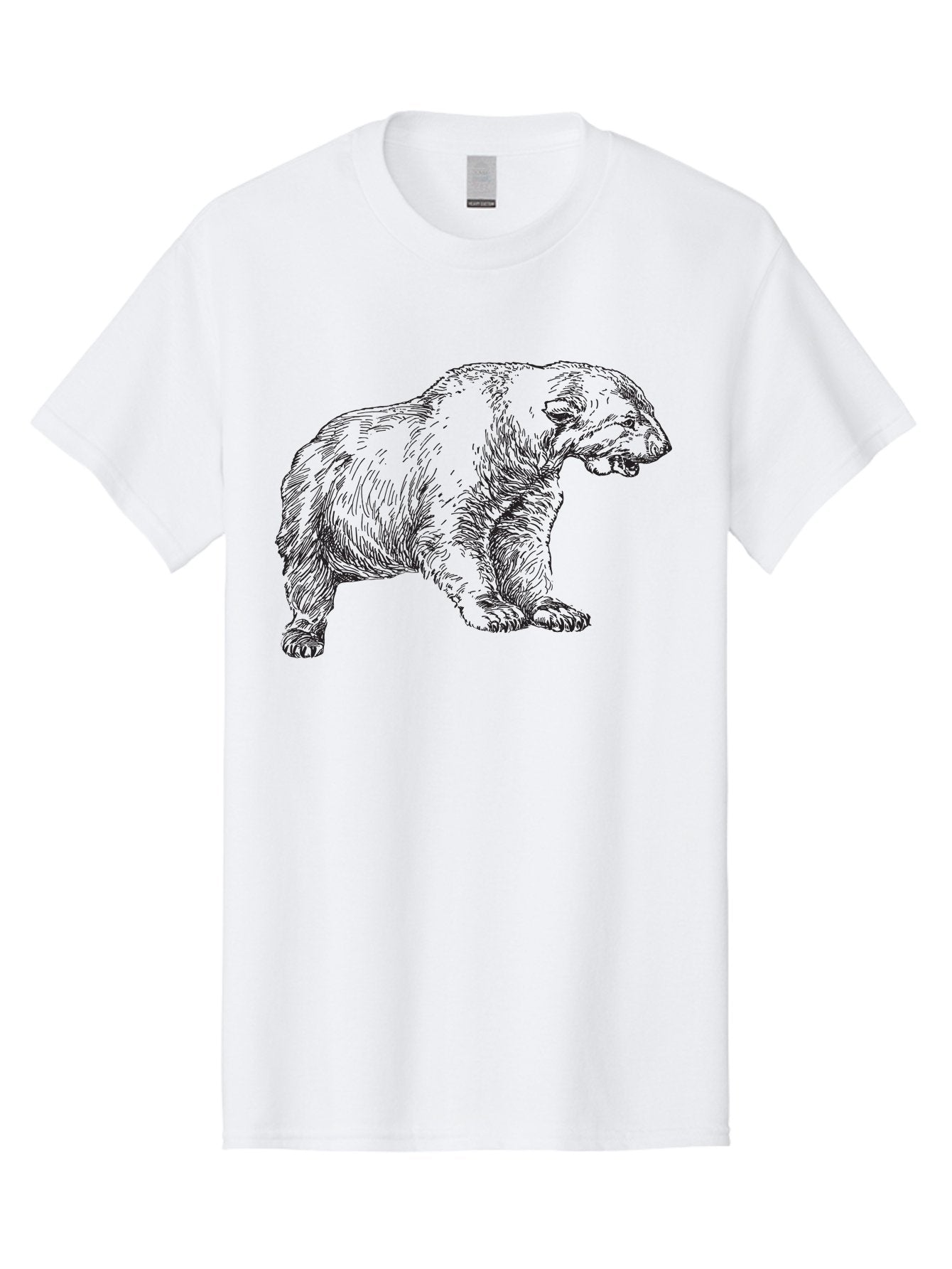 Short-Faced-Bear Men'S Graphic Tee, 100% Cotton, Comfortable Casual Summer Wear, Machine Washable, Lion Illustration, Vintage Drawing, Wildlife Art, Detailed Sketch, Animal Portrait, Furry Texture, Roaring Lion, Classic Artwork Aad947 13