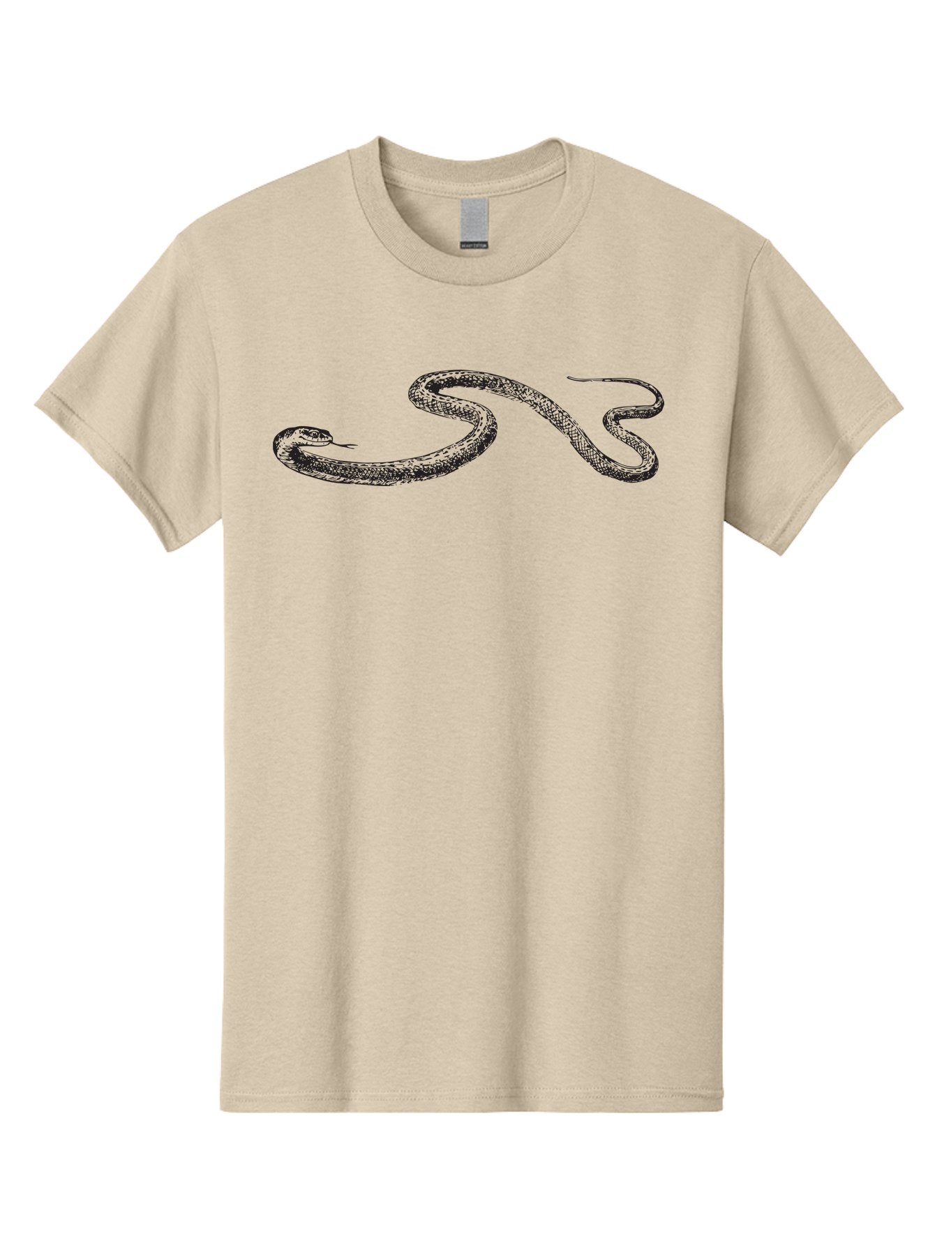 Snake Men'S Graphic Tee, 100% Cotton, Comfortable Casual Summer Wear, Machine Washable, Serpentine Creature, Reptile Illustration, Coiled Snake, Wildlife Art, Detailed Texture, Snake Species, Animal Graphics, Reptilian Patterns Aad953